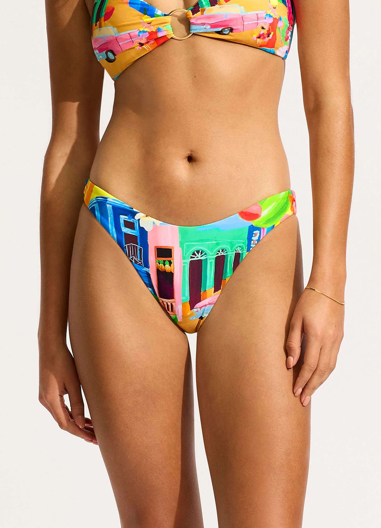 Cuba High Cut Bikini Bottom - Turquoise - Image 2