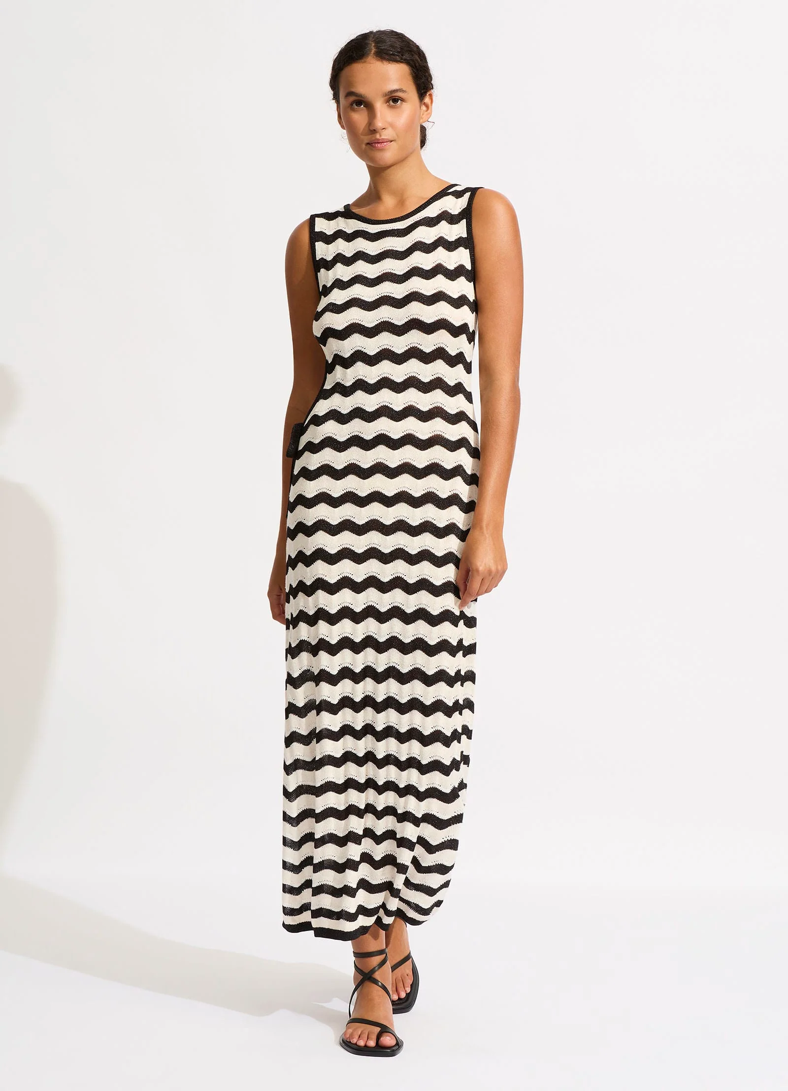 Cut Out Knit Maxi Dress - Black - Image 2