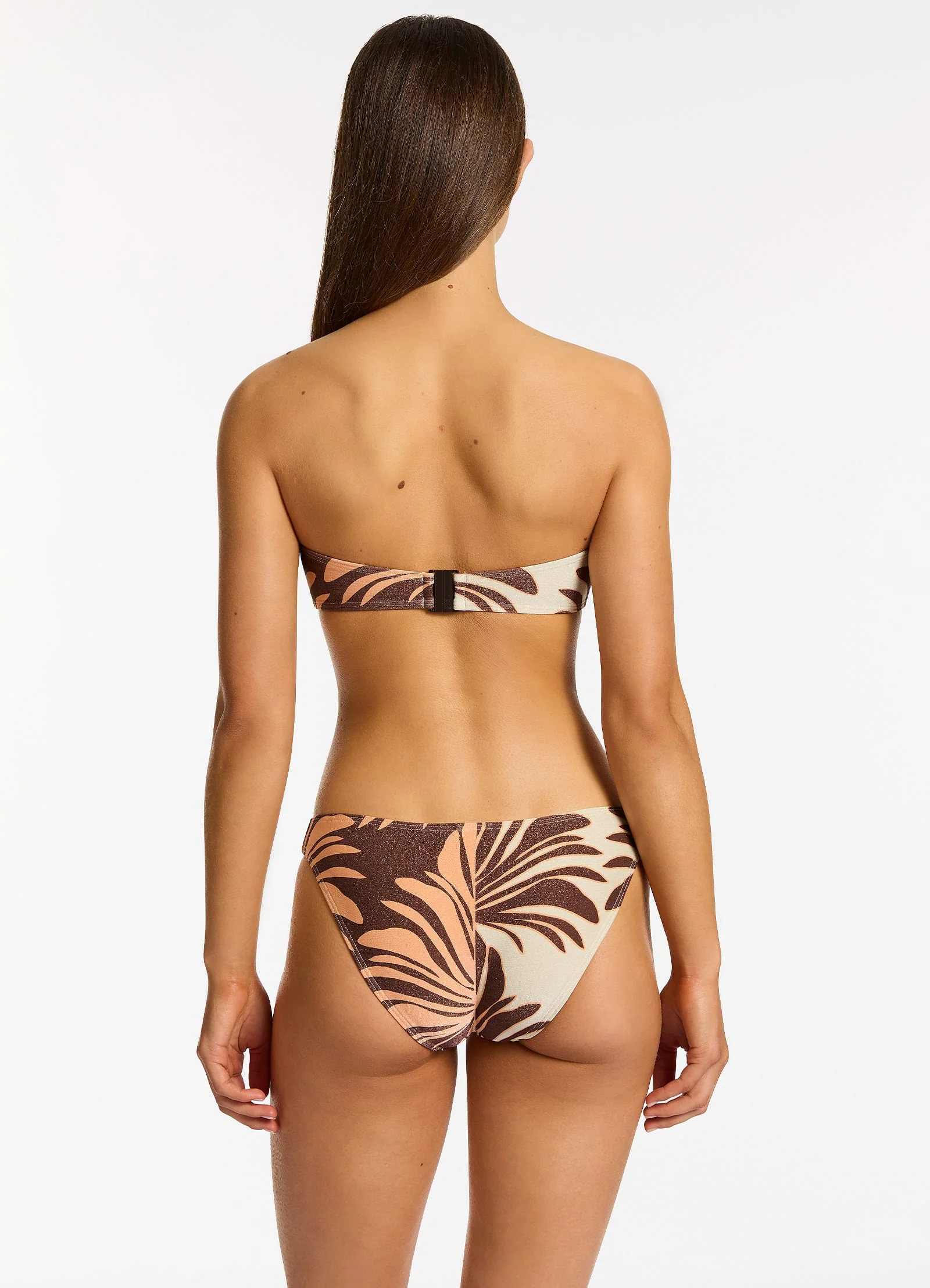 Dahlia Palm Hipster Bikini Bottom - Chocolate - Image 2