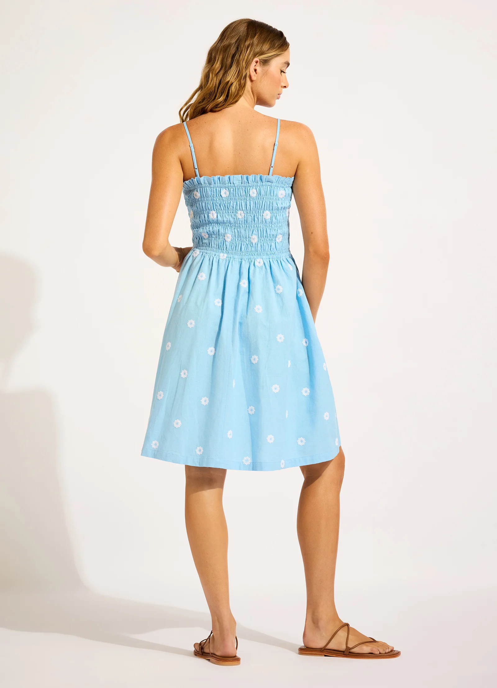 Daisy Chain Shirred Mini Dress - Image 3
