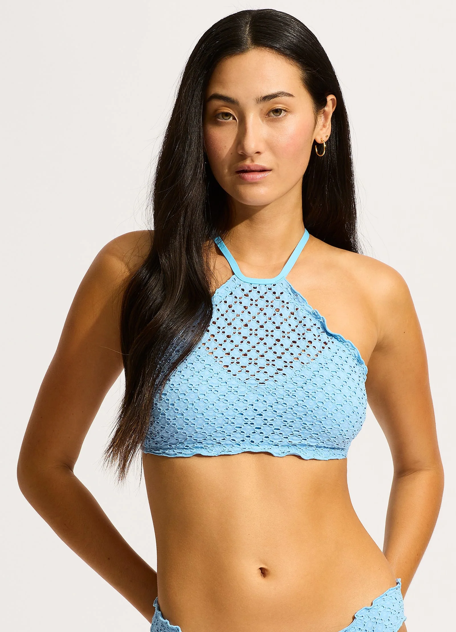 Daydreamer High Neck Tank Bikini Top - Powder Blue - Image 2