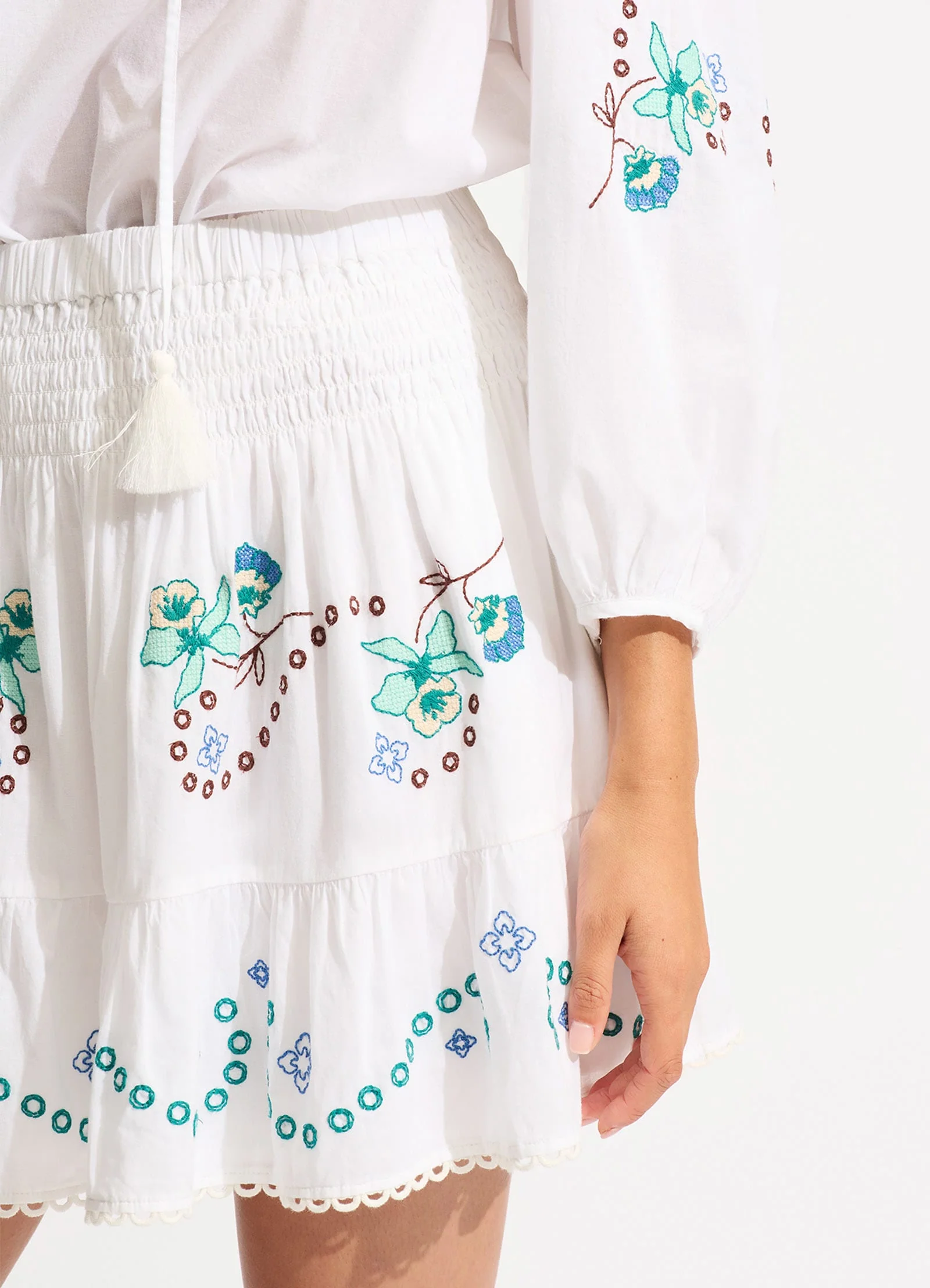 Eden Embroidery Skirt - White - Image 5