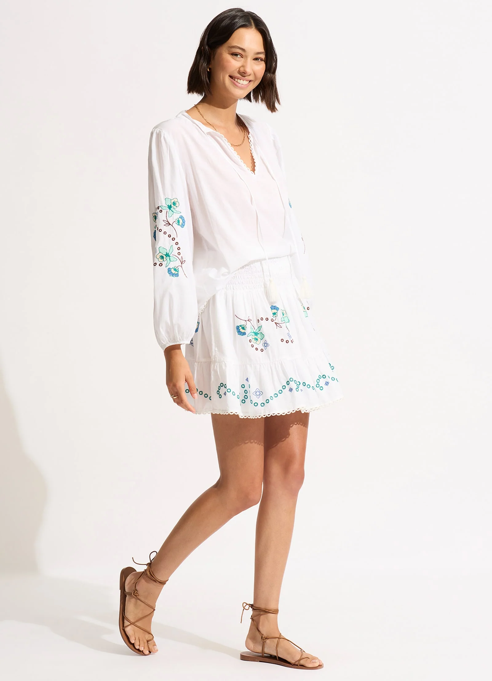 Eden Embroidery Top - White - Image 3