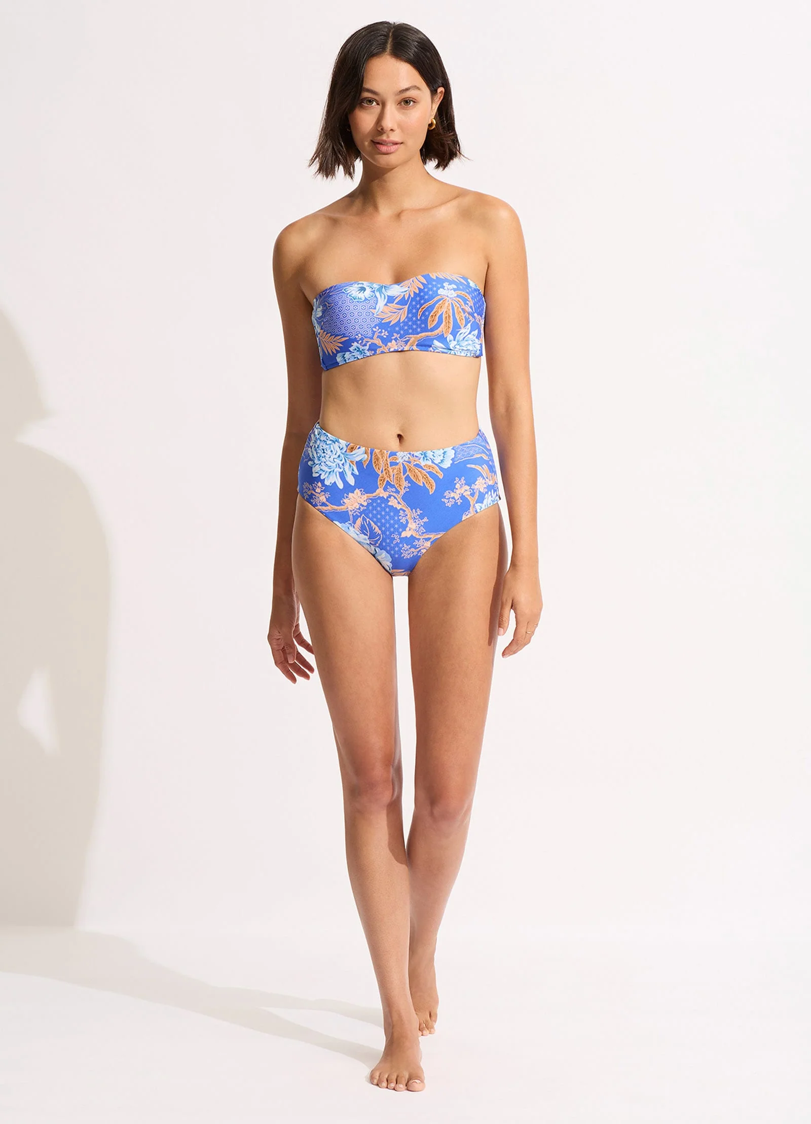Eden High Waisted Bikini Bottom - Azure - Image 6