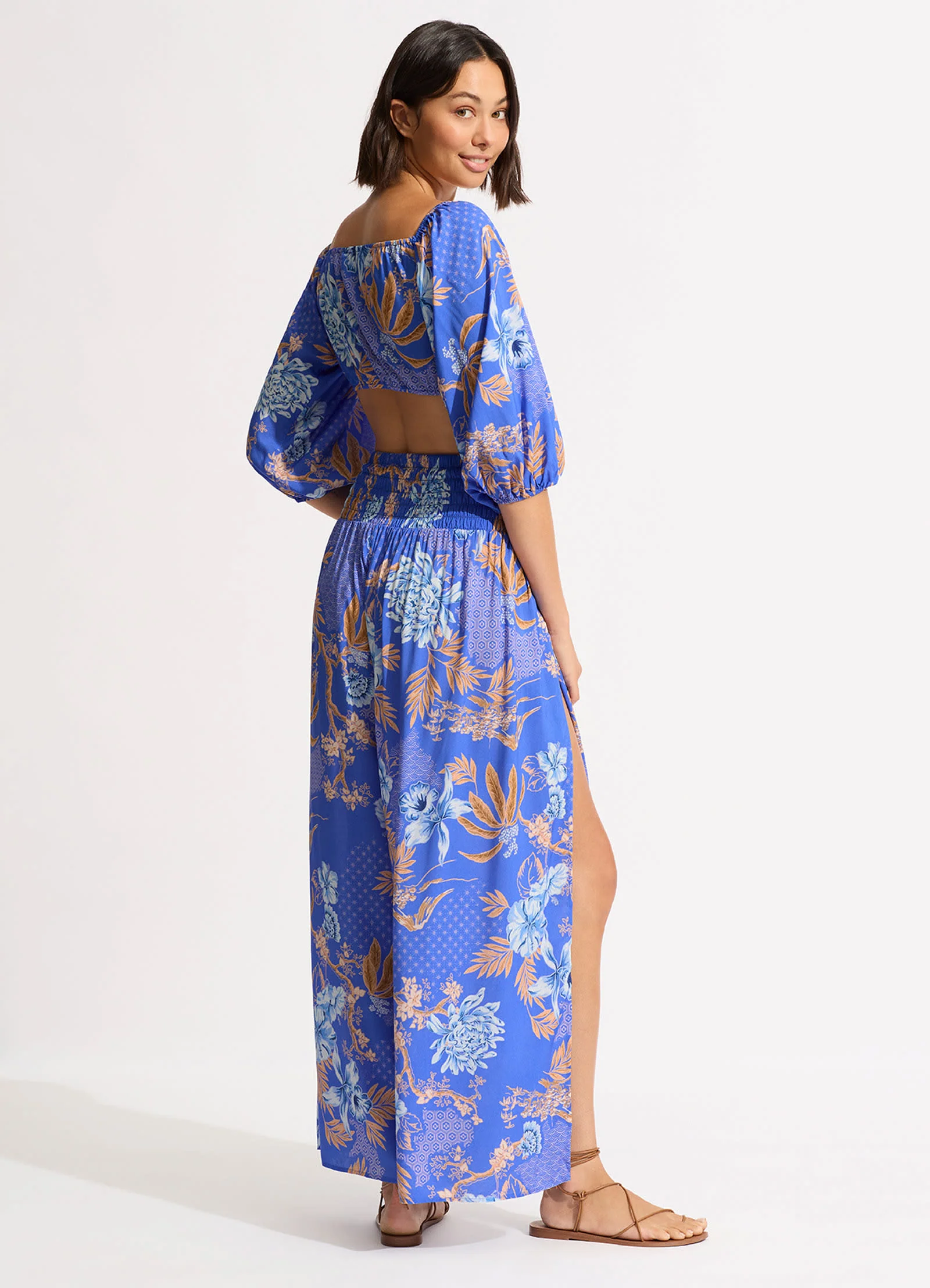 Eden Shirring Pant - Azure - Image 4