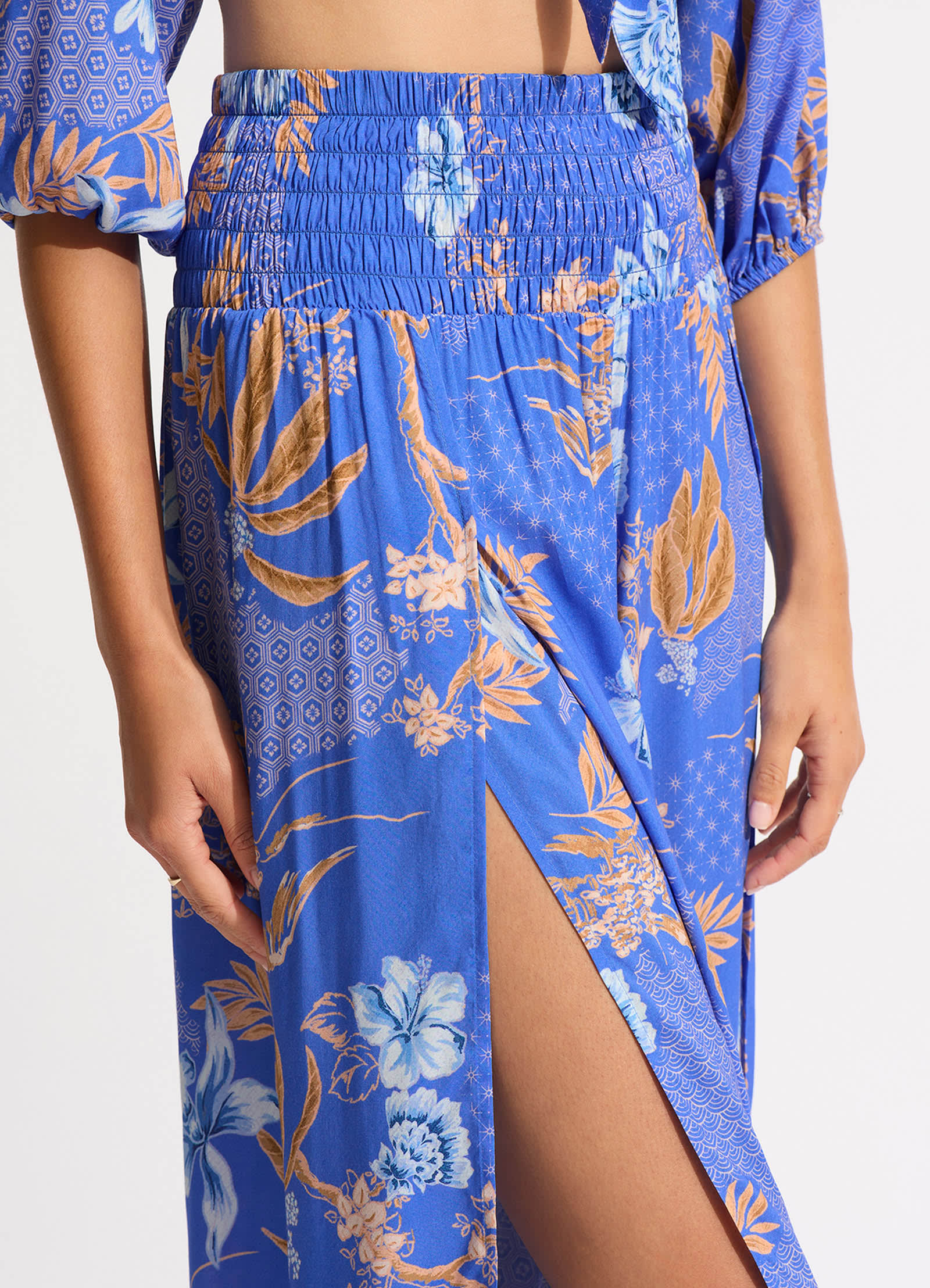 Eden Shirring Pant - Azure - Image 5