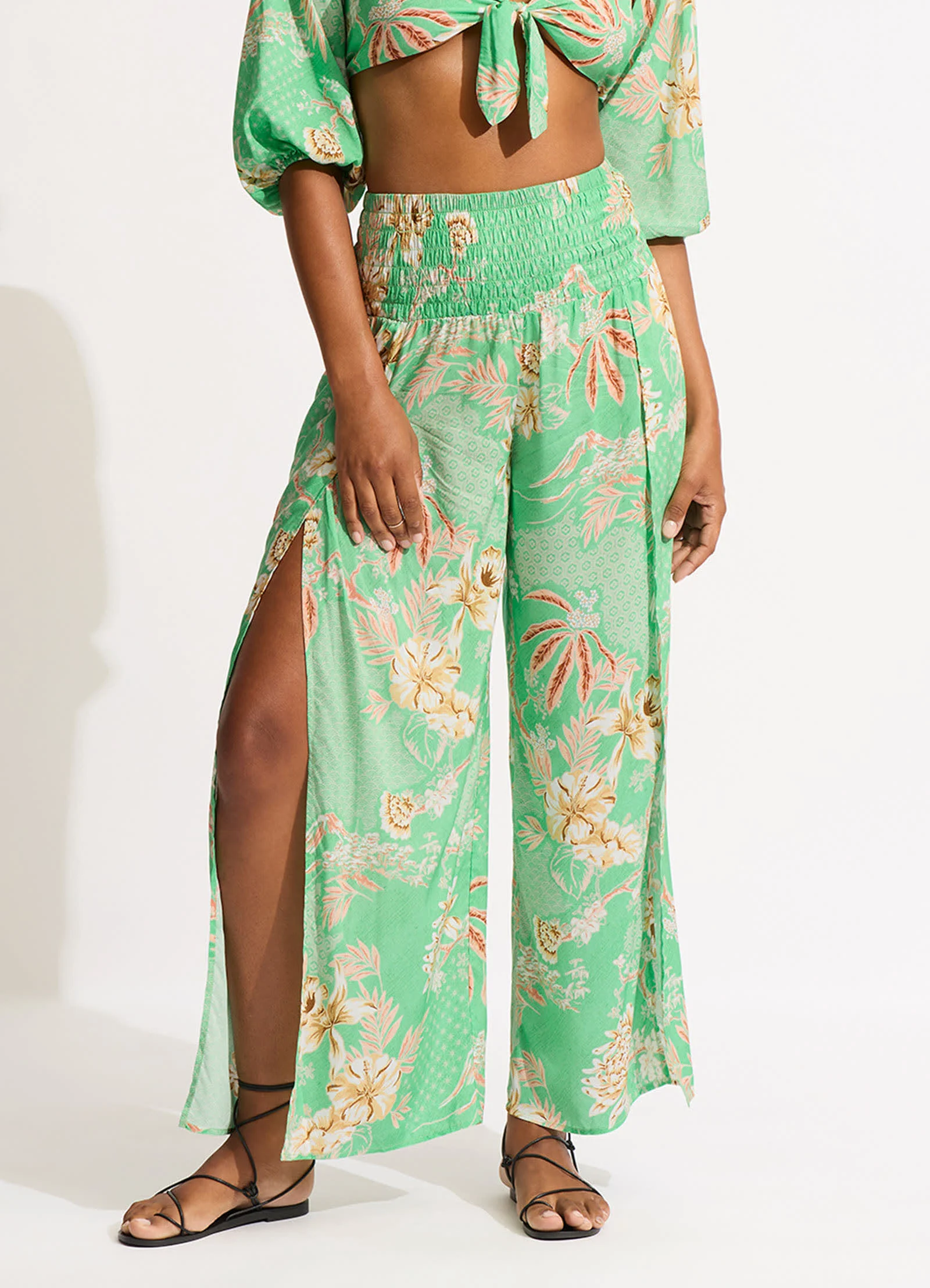 Eden Shirring Pant - Mint - Image 2
