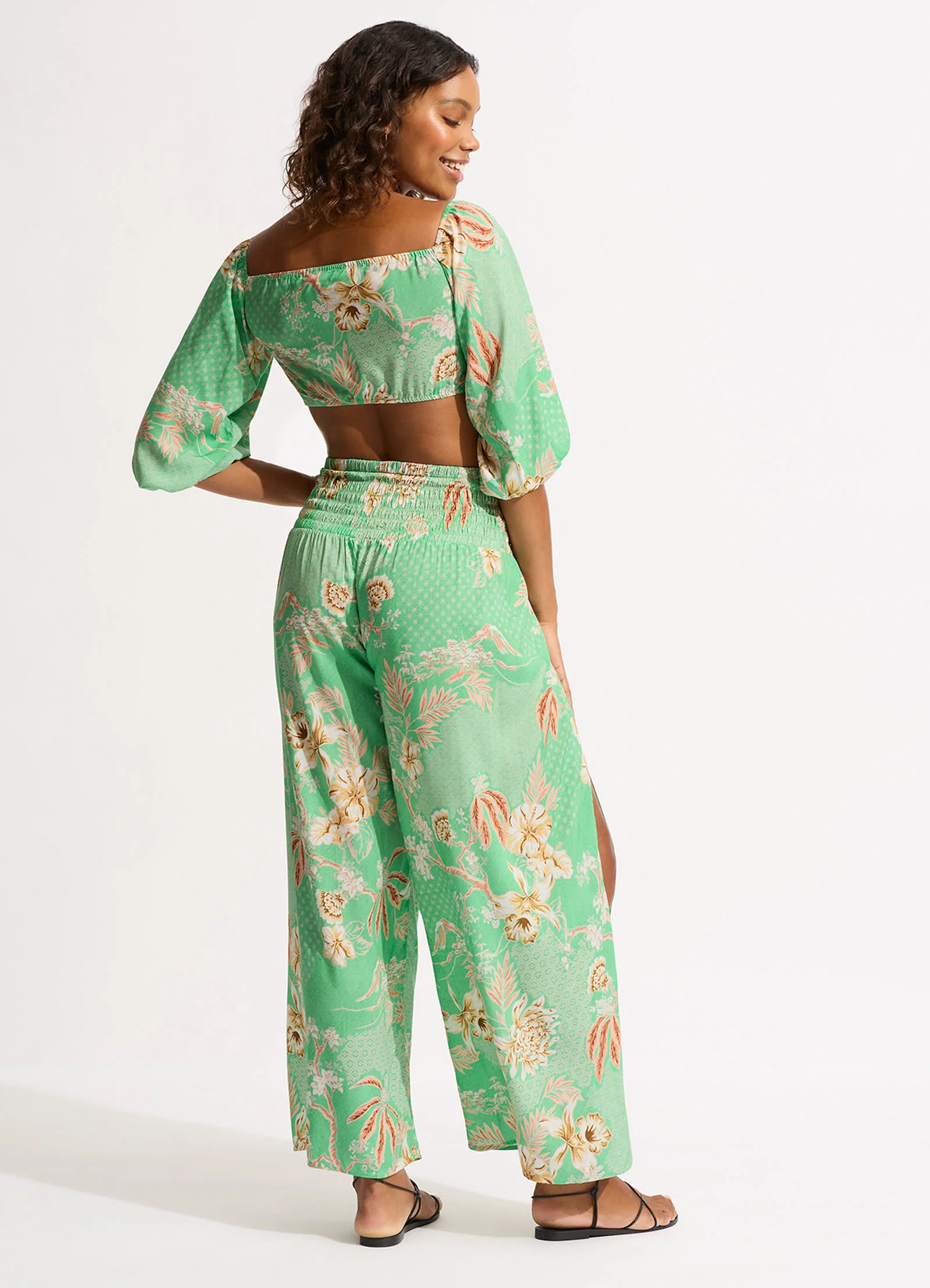 Eden Shirring Pant - Mint - Image 5