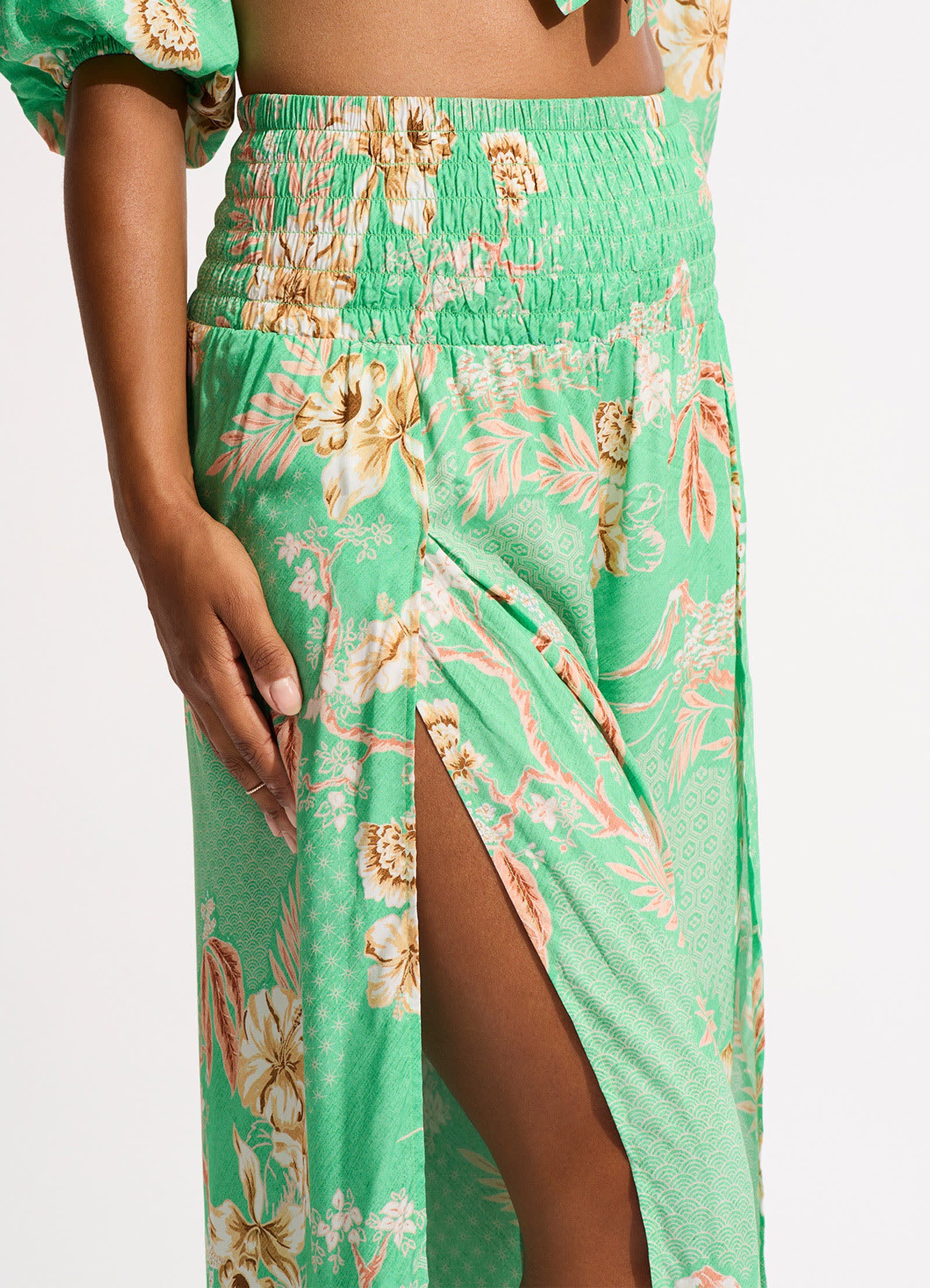 Eden Shirring Pant - Mint - Image 6