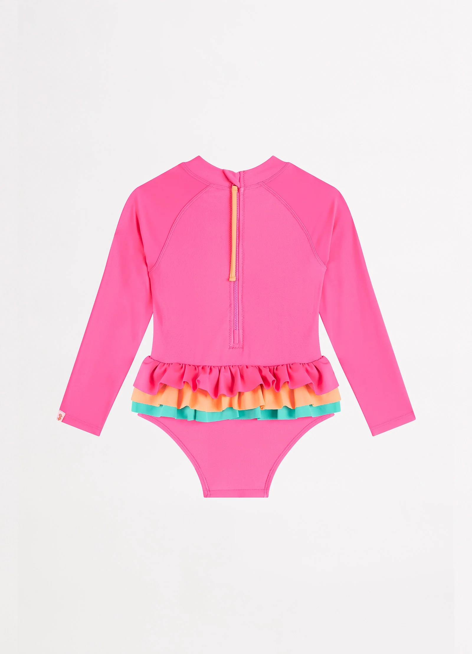 Essential Girls Colour Blocked Paddlesuit - Peony - Image 3