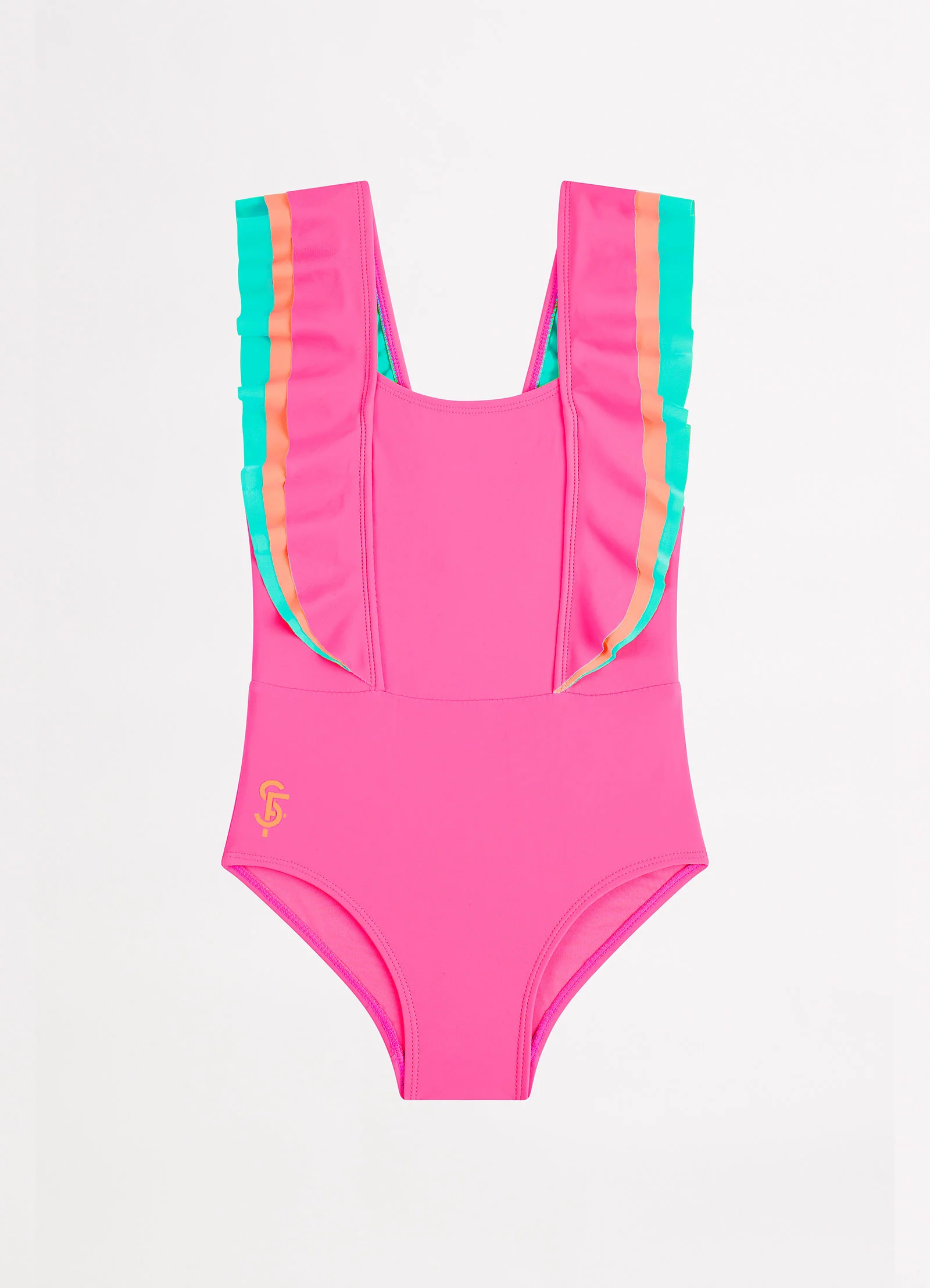Essentials Girls Colour Blocked One Piece - Peony - Image 2