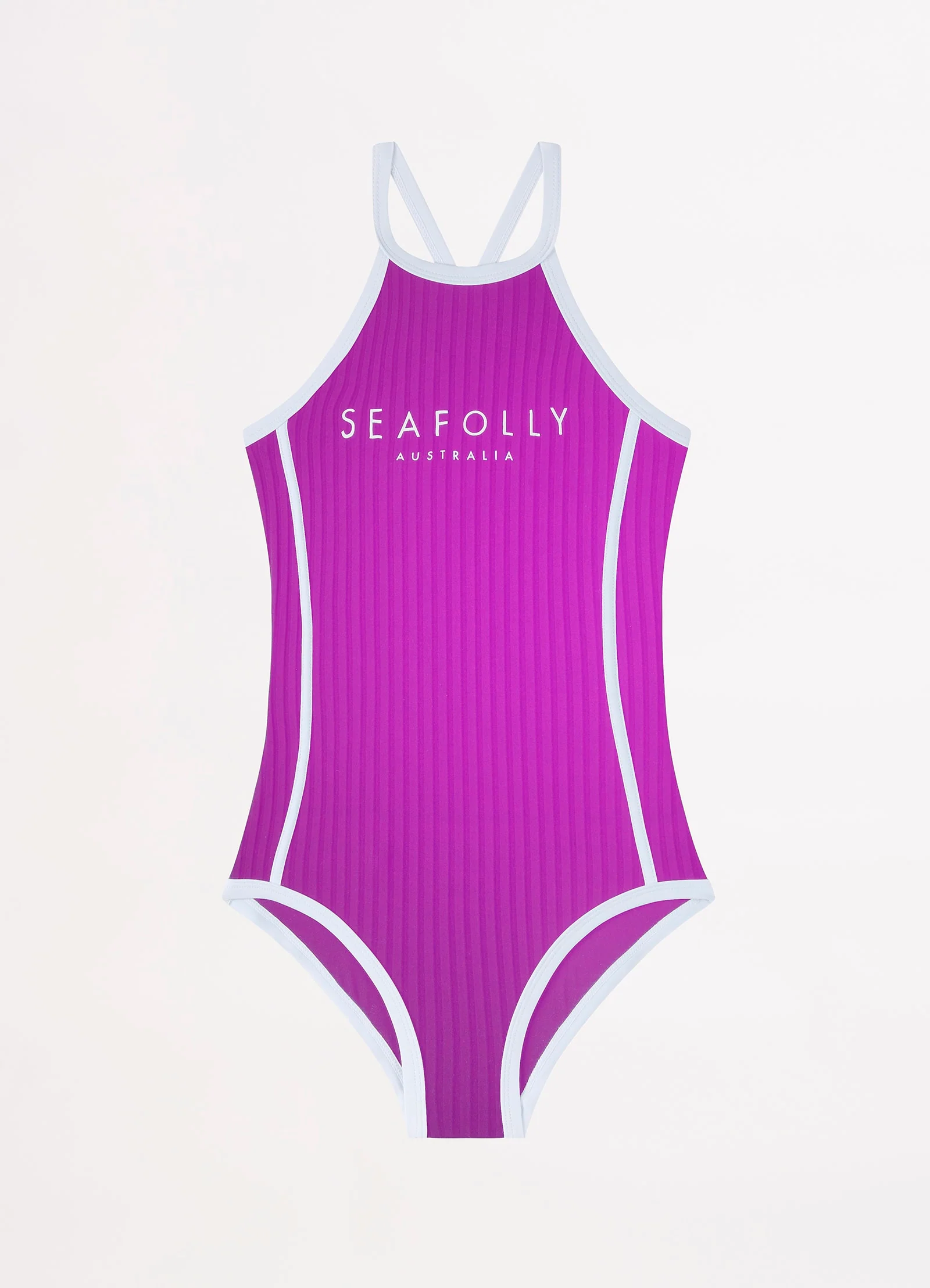 Essentials Girls High Neck One Piece - Orchid - Image 2