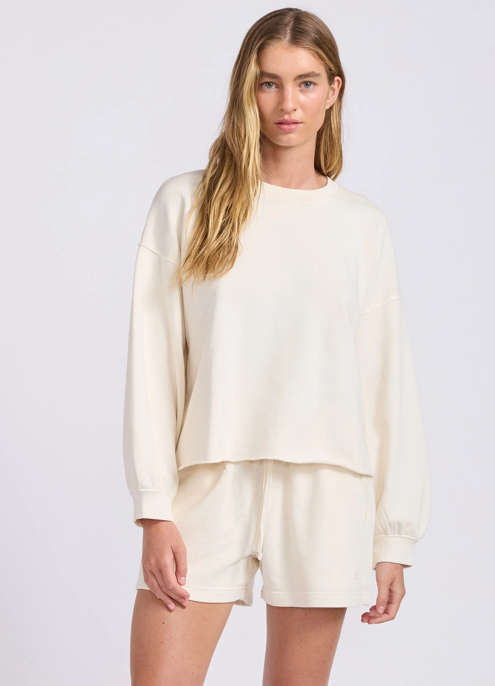French Terry Puff Sleeve Sweatshirt - Image 2
