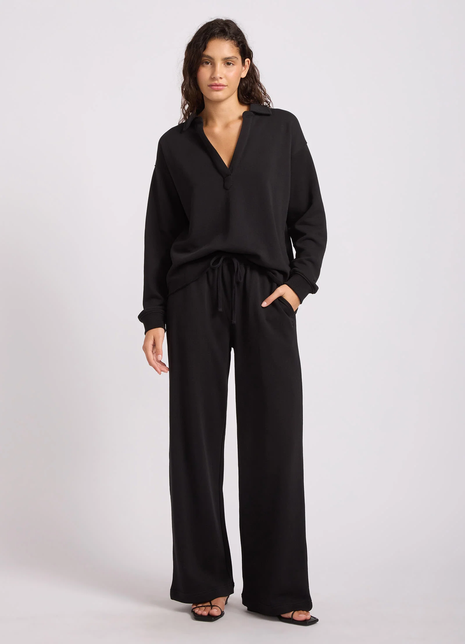 French Terry Wide Leg Pant - Image 5