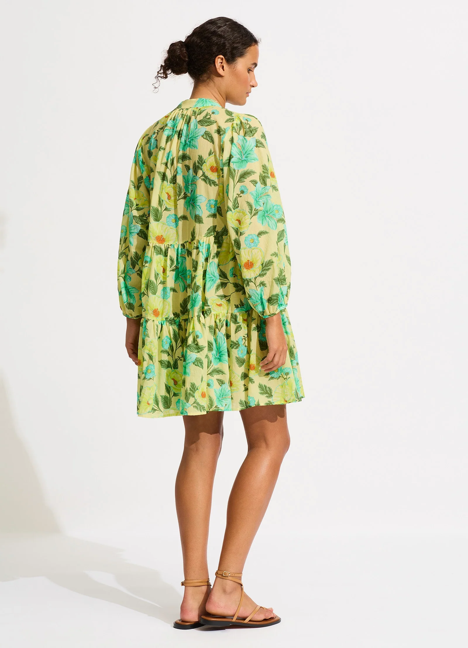 Garden Party Tiered Mini Dress - Lime Light - Image 3