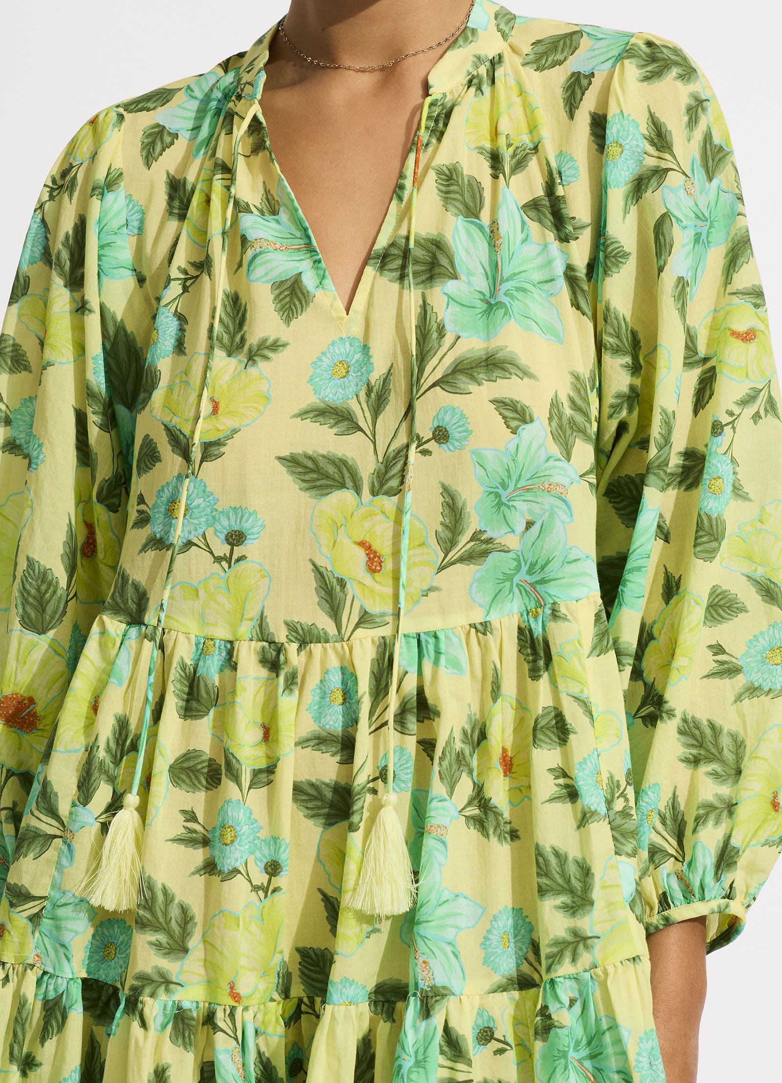 Garden Party Tiered Mini Dress - Lime Light - Image 4