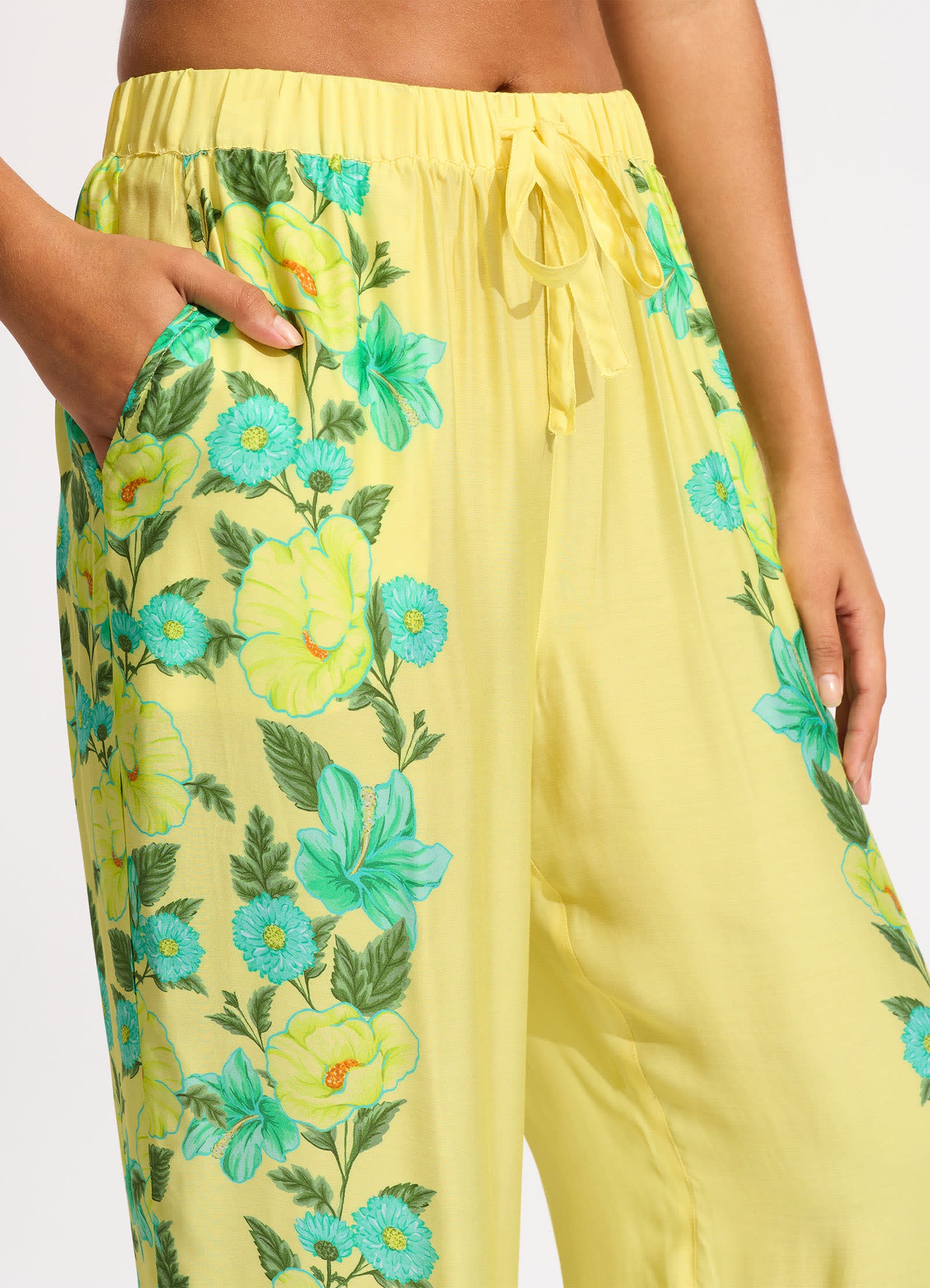 Garden Party Wide Leg Pant - Lime Light - Image 4