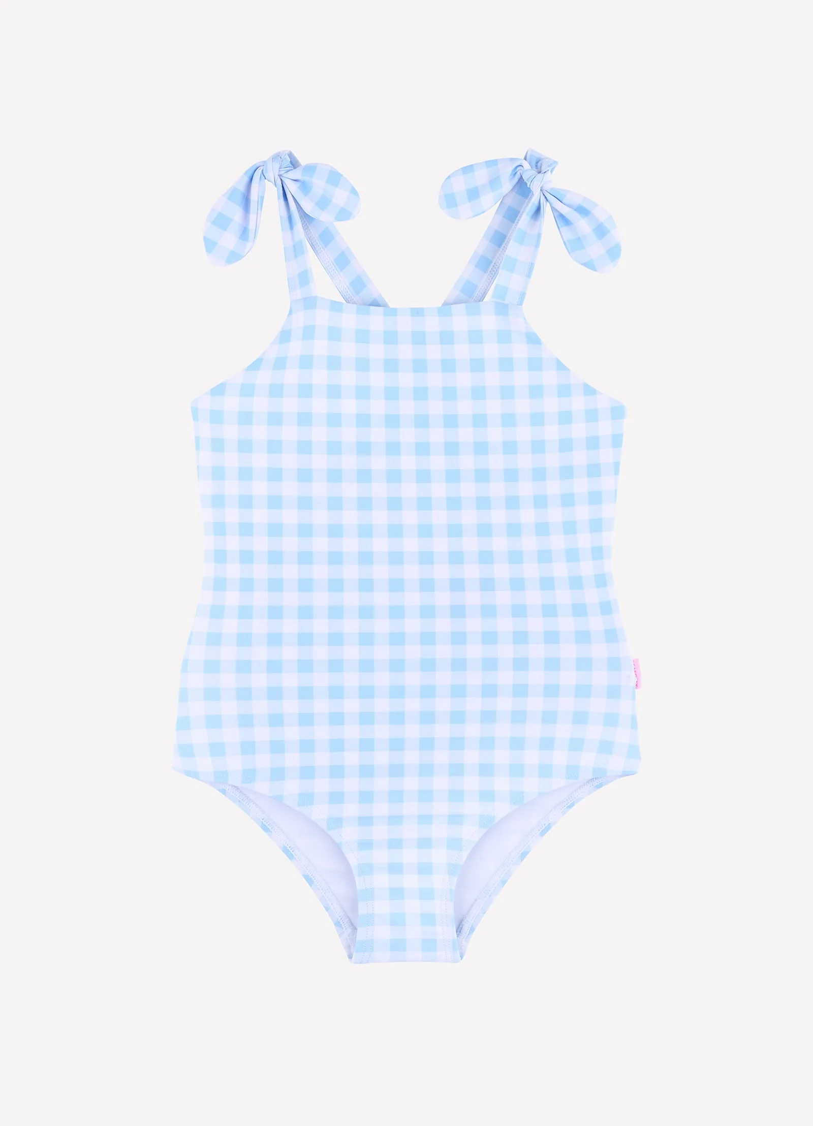 Gingham Bow One Piece - Placid Blue - Image 3