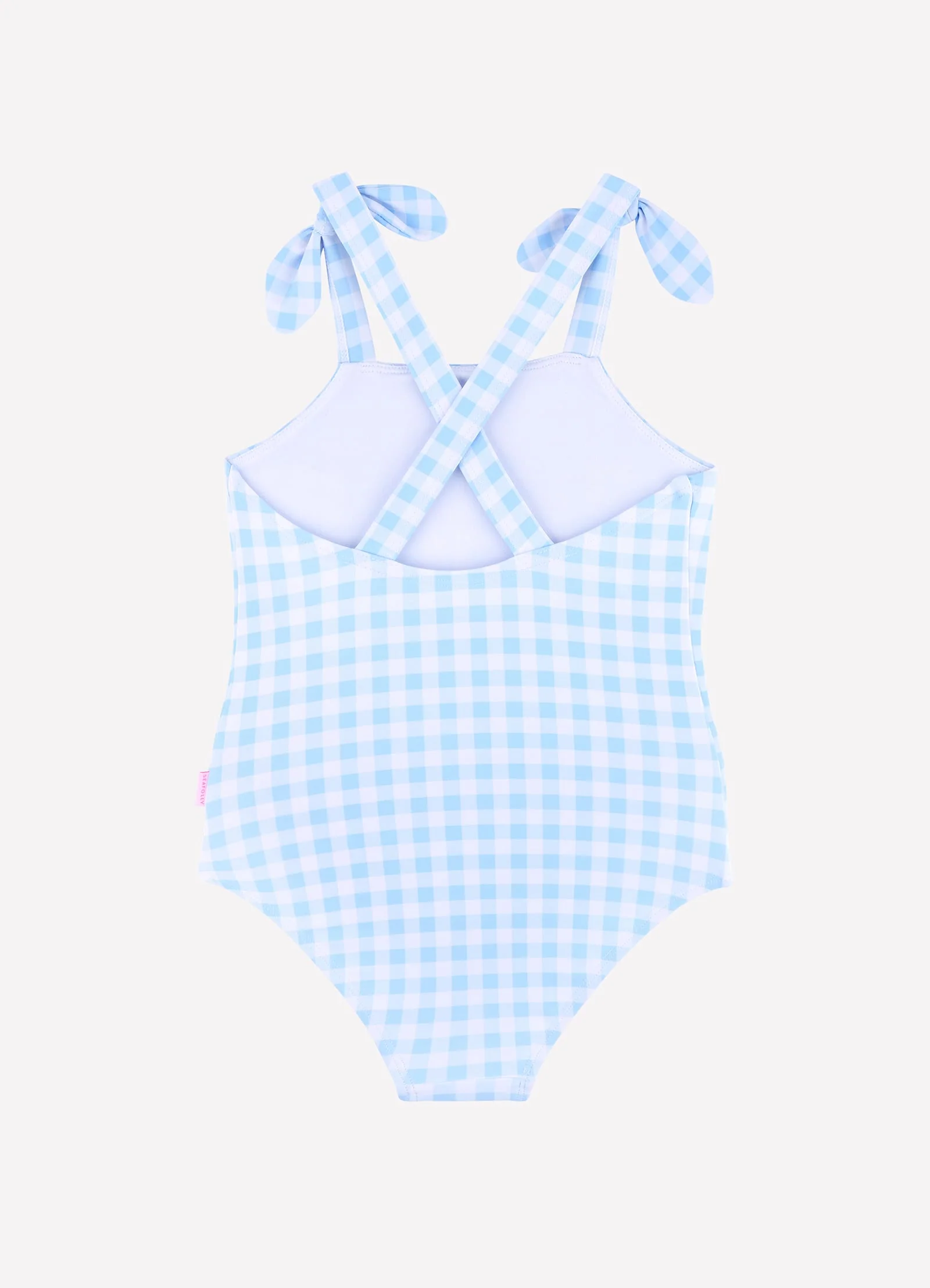 Gingham Bow One Piece - Placid Blue - Image 4