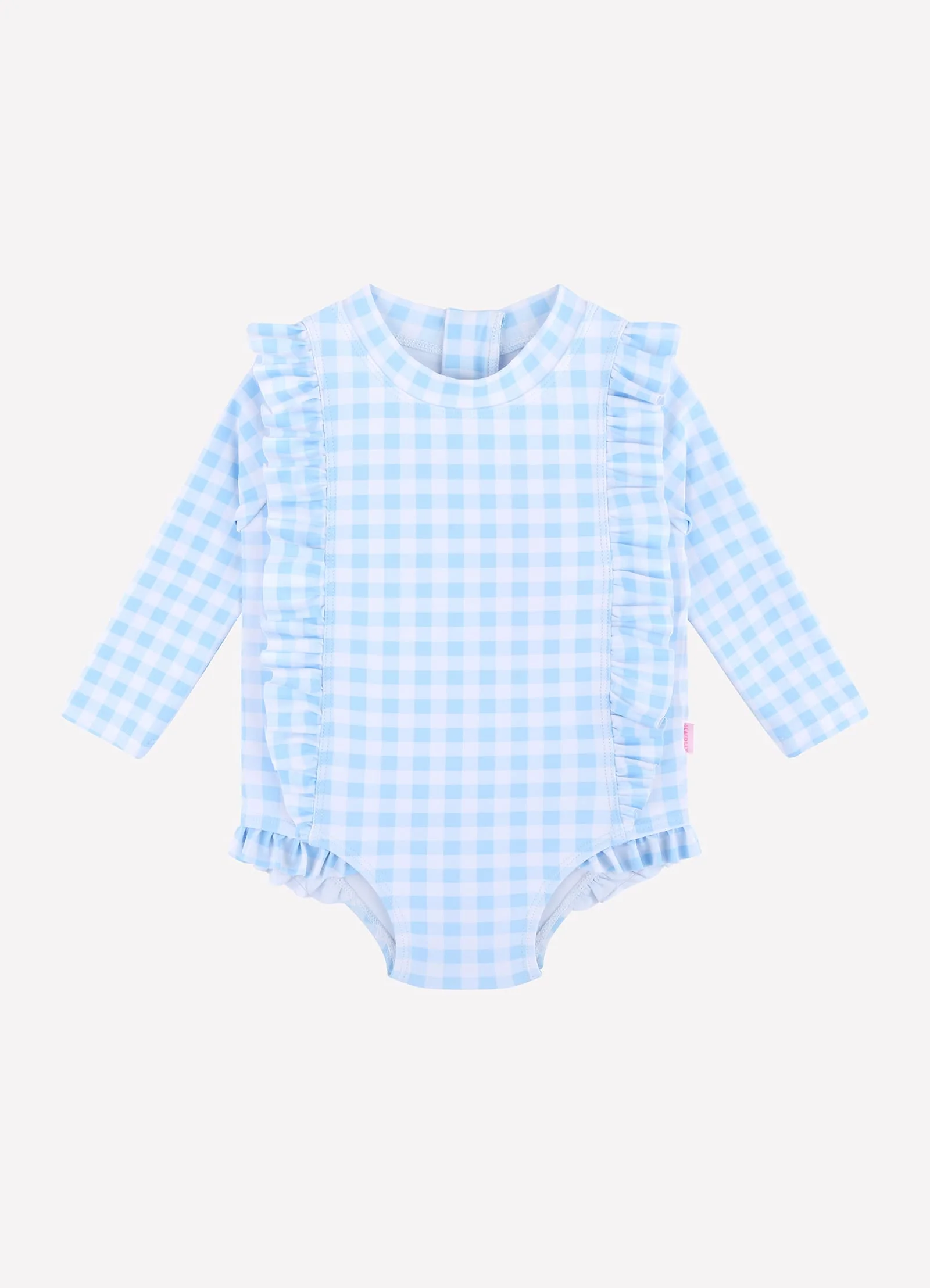 Gingham Frill Sunsuit - Placid Blue - Image 3