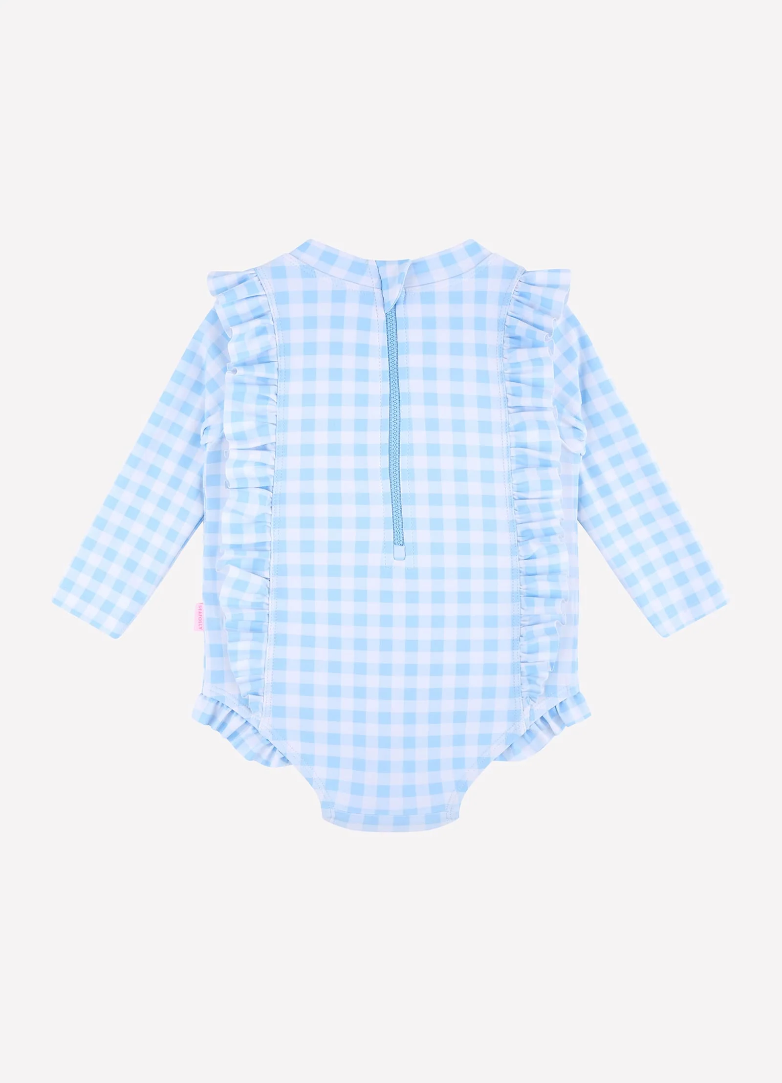 Gingham Frill Sunsuit - Placid Blue - Image 4