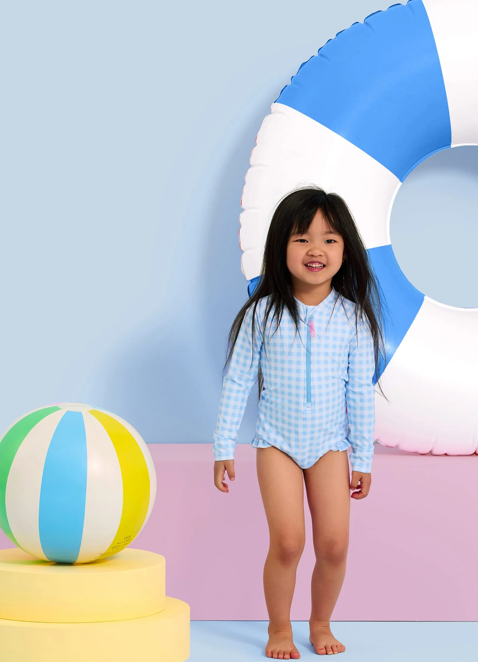 Gingham Sunsuit - Placid Blue - Image 2
