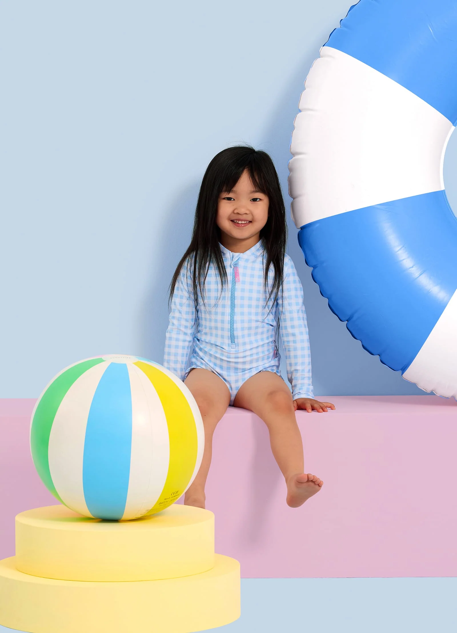 Gingham Sunsuit - Placid Blue - Image 6