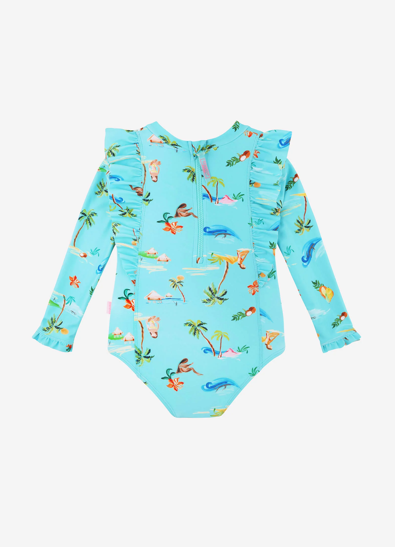 Isla Palm Frill Paddlesuit - Isla Palm Blue - Image 3