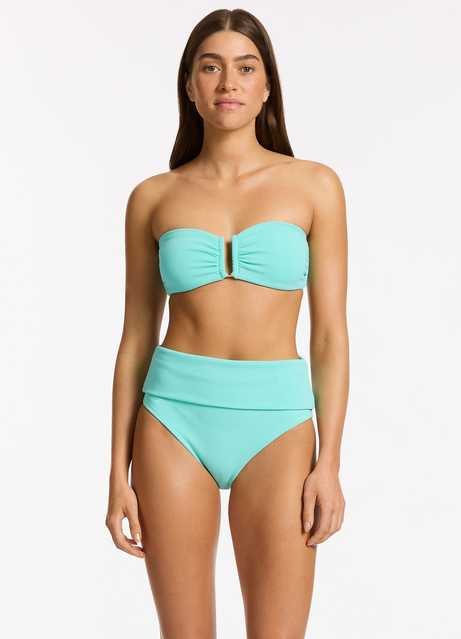 Isla Rib Fold Down High Waisted Bikini Bottom - Dolce - Image 4