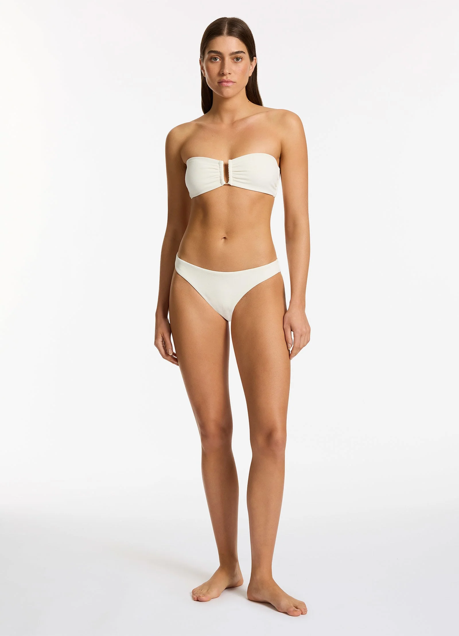 Isla Rib Hipster Bikini Bottom - Cream - Image 5
