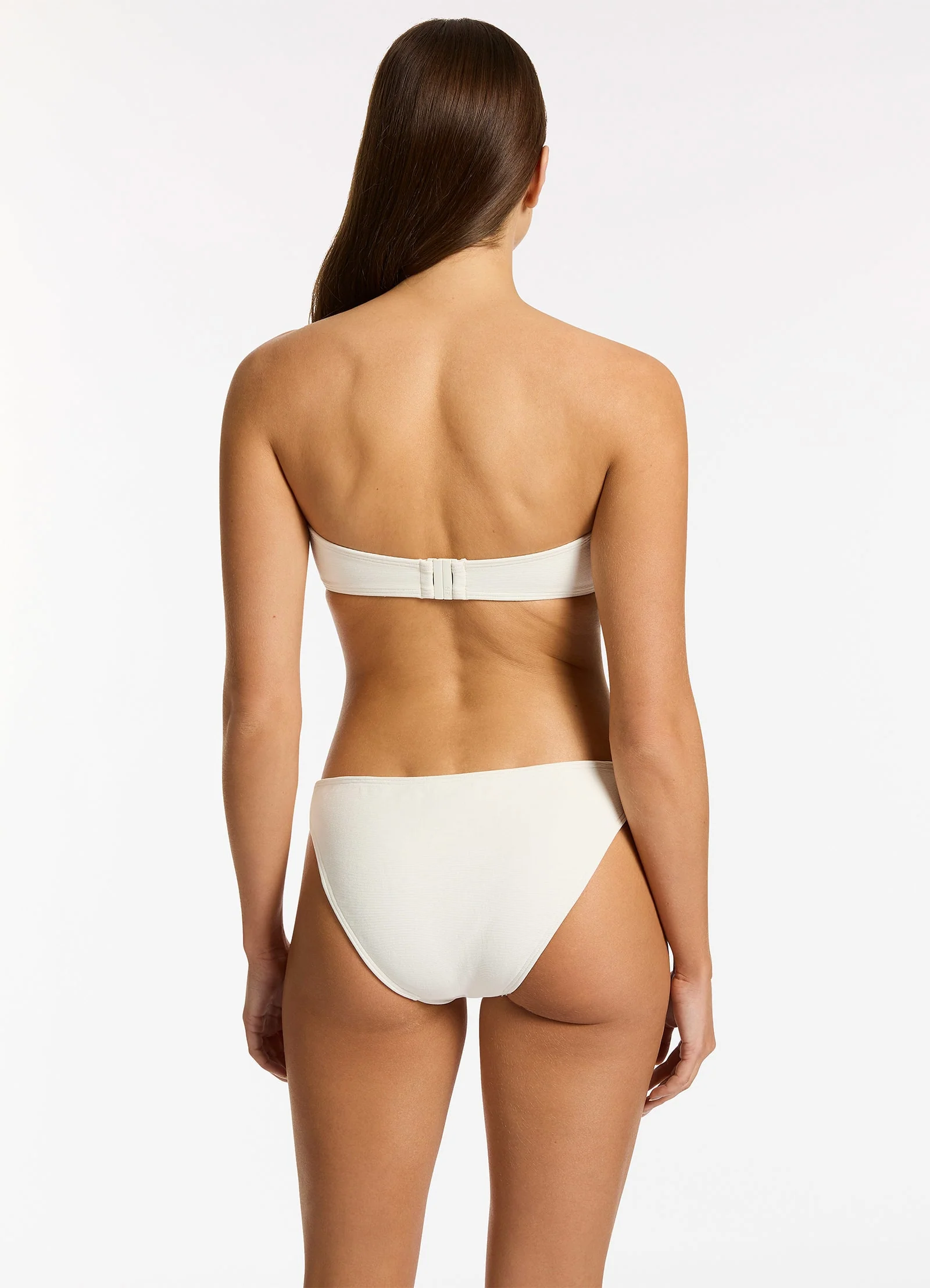 Isla Rib Hipster Bikini Bottom - Cream - Image 6