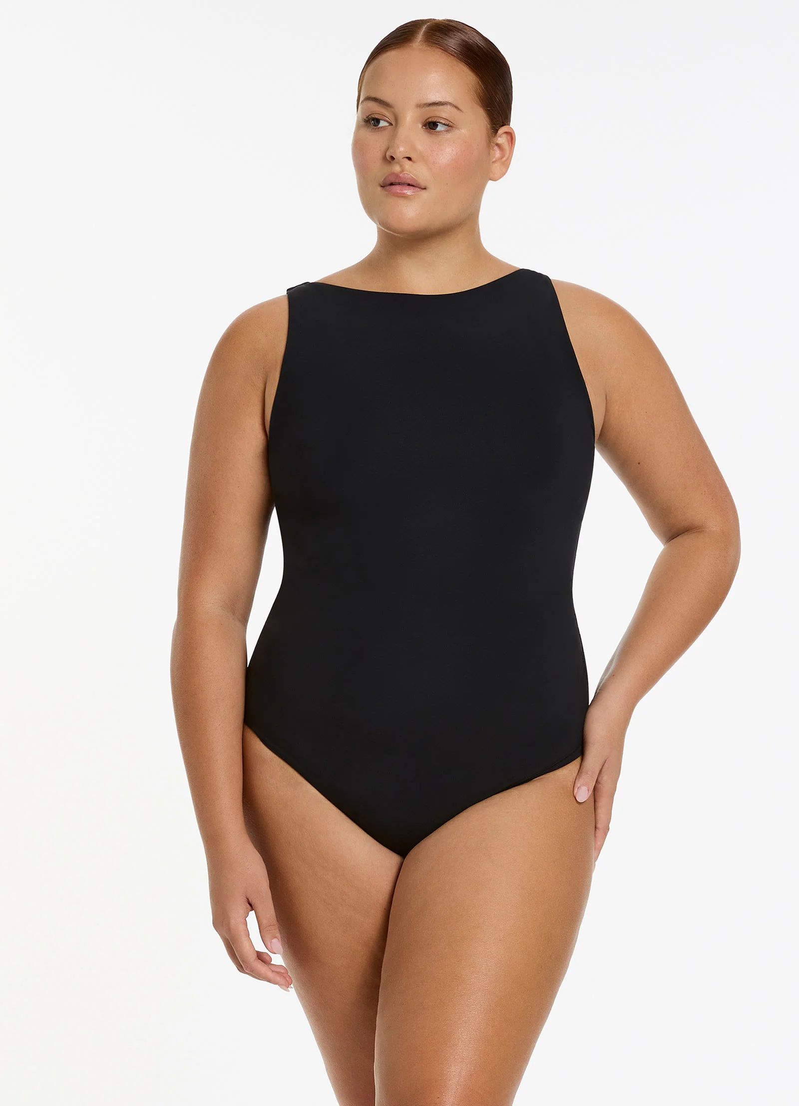 Jetset Boat Neck One Piece - Black - Image 2