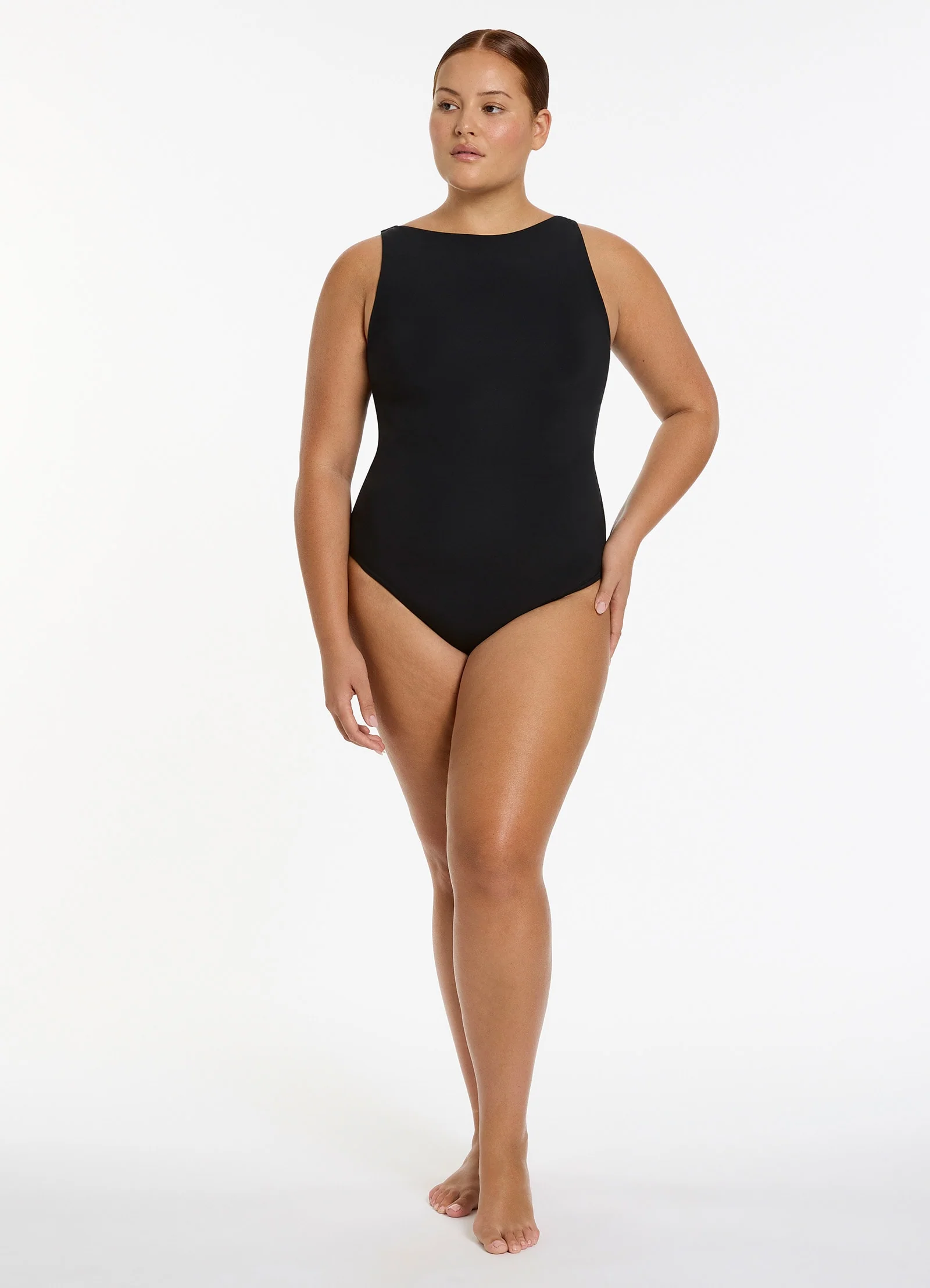 Jetset Boat Neck One Piece - Black - Image 8