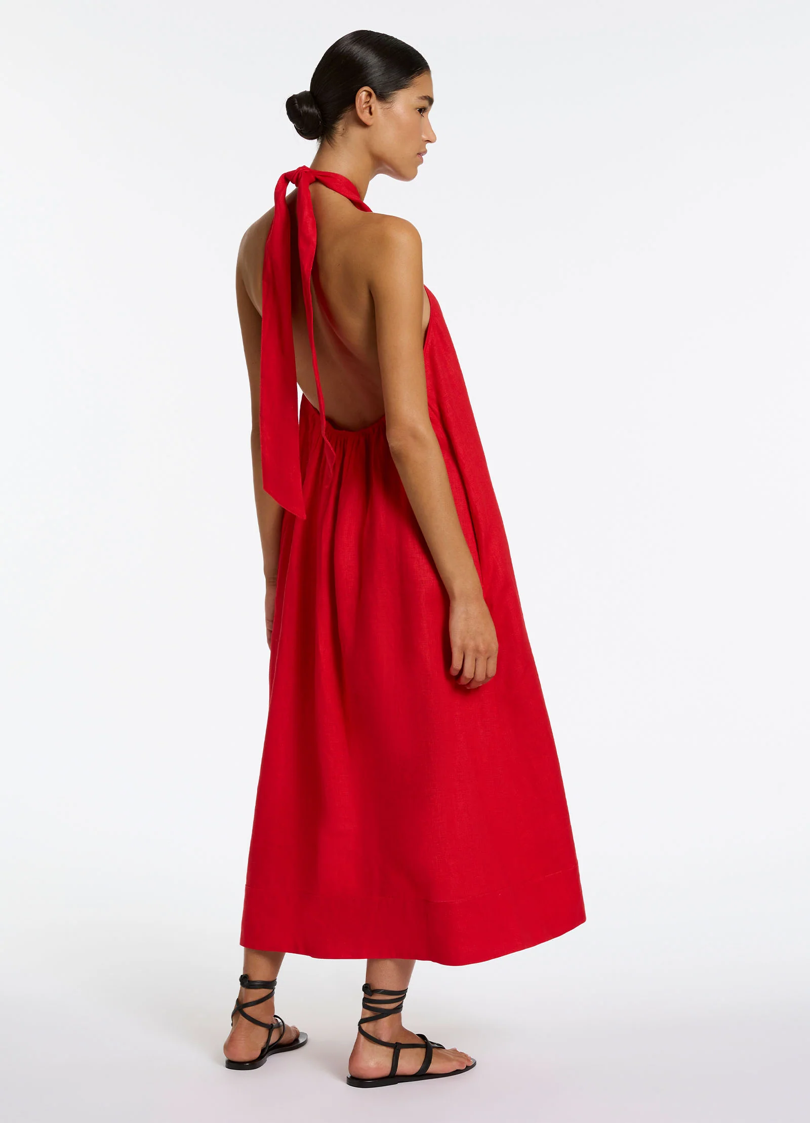 Jetset Low Back Halter Dress - Rosso - Image 3