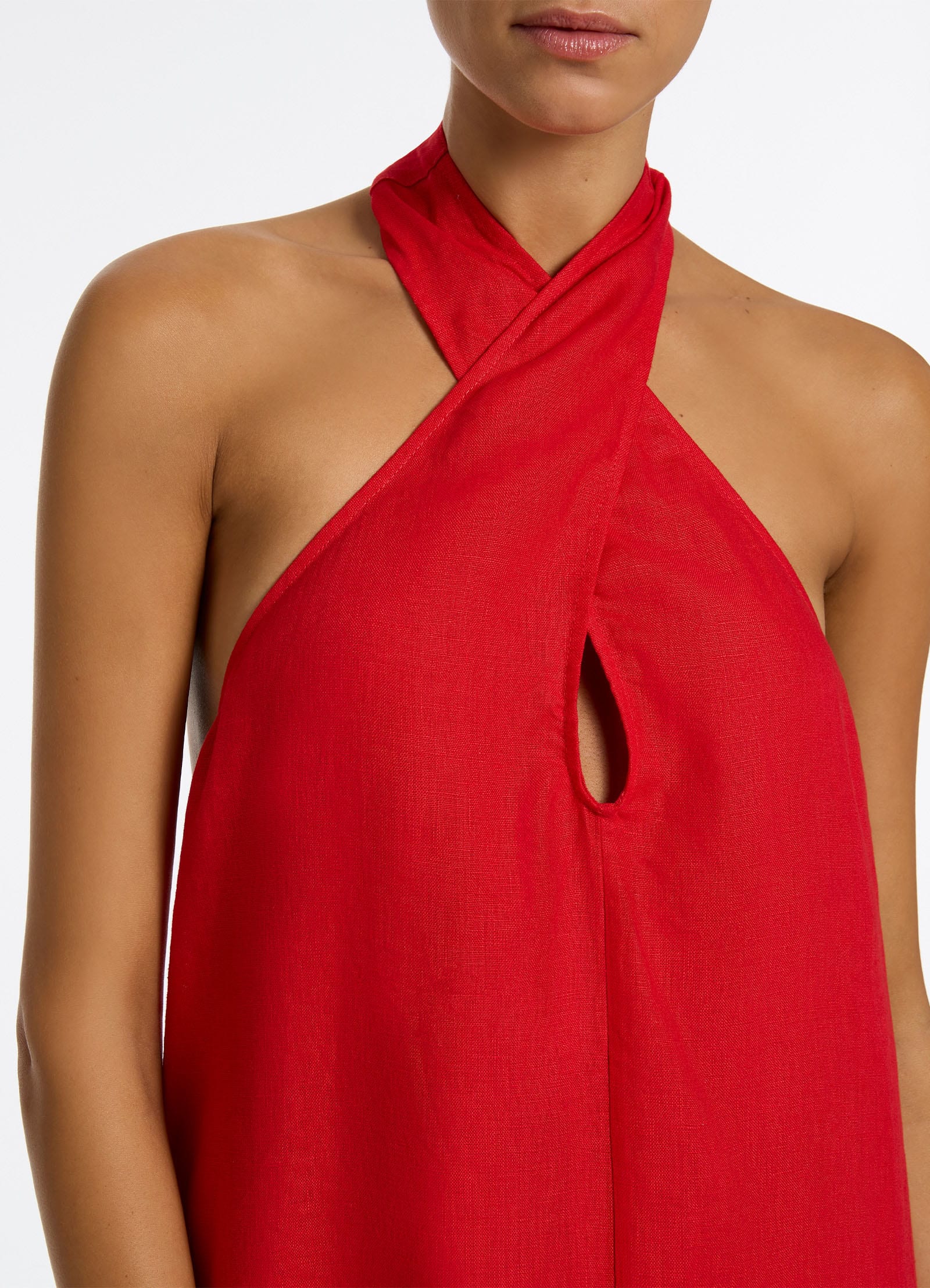 Jetset Low Back Halter Dress - Rosso - Image 4