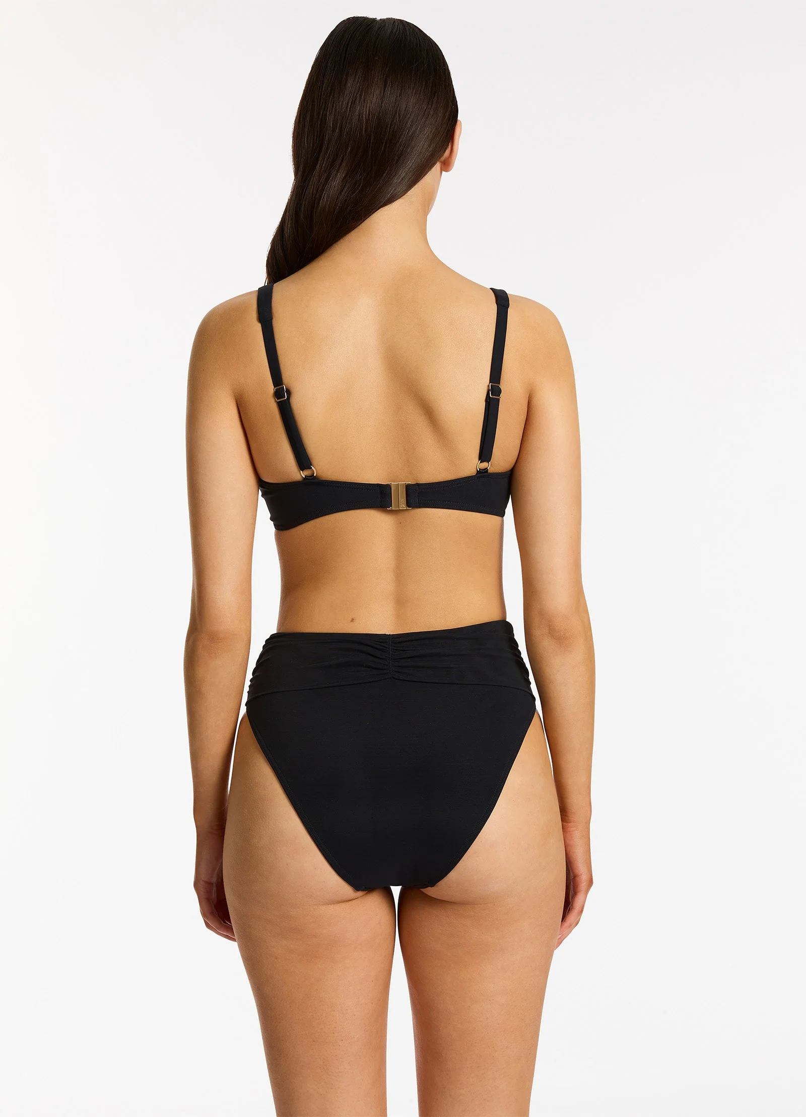 Jetset Lure High Leg High Waist Bikini Bottom - Black - Image 2