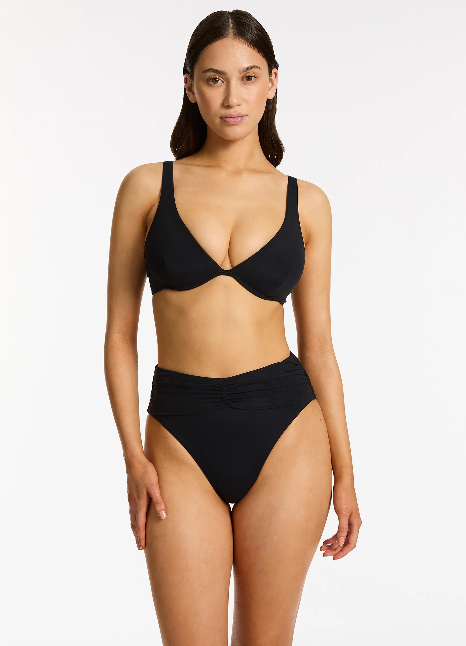 Jetset Lure High Leg High Waist Bikini Bottom - Black - Image 4
