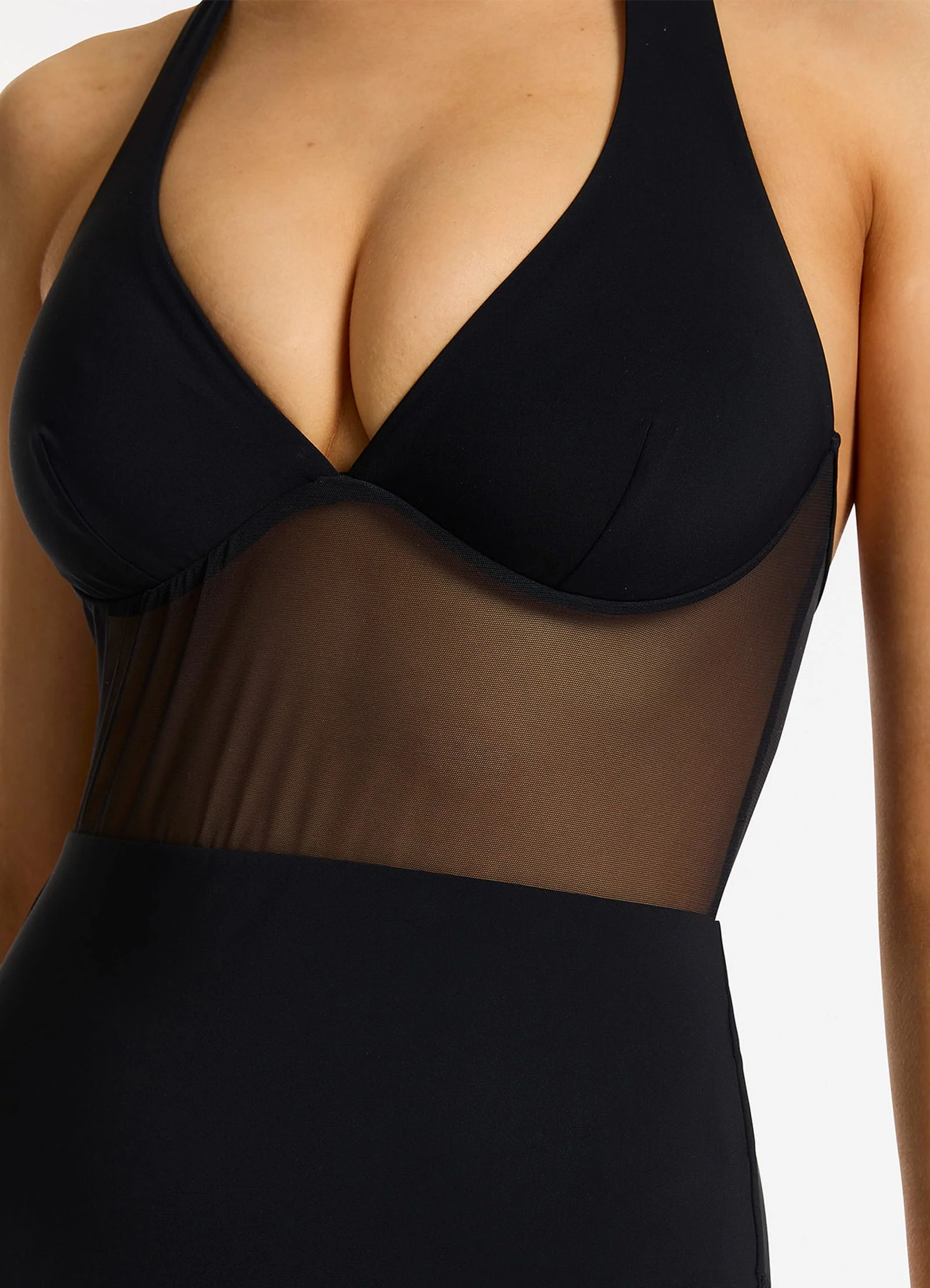 Jetset Lure Plunge Halter One Piece - Black - Image 5