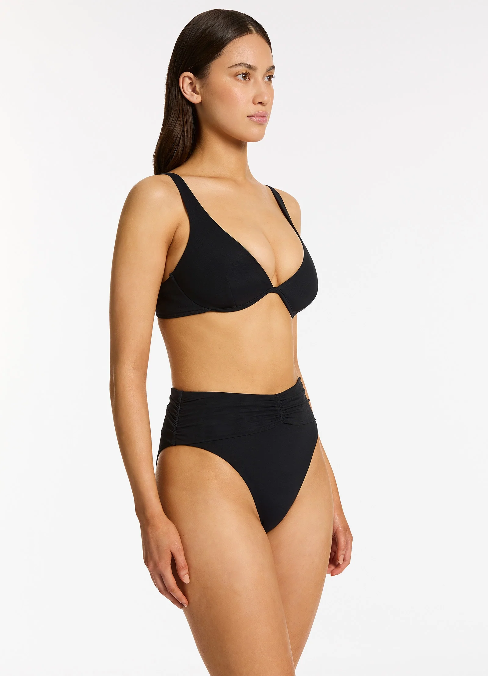 Jetset Lure Underwire Triangle Bikini Top - Black - Image 3