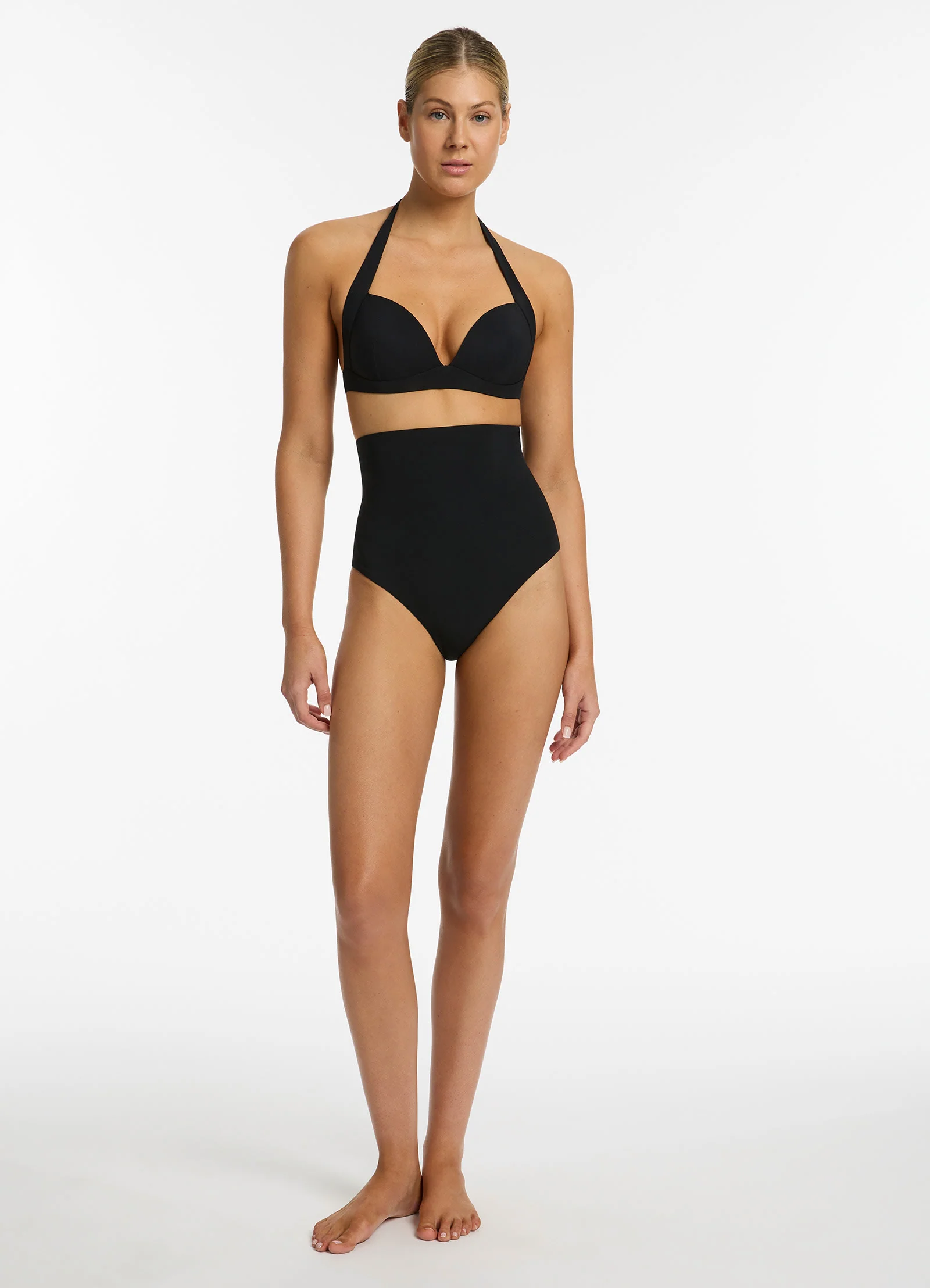 Jetset Moulded Halter Bikini Top - Black - Image 5