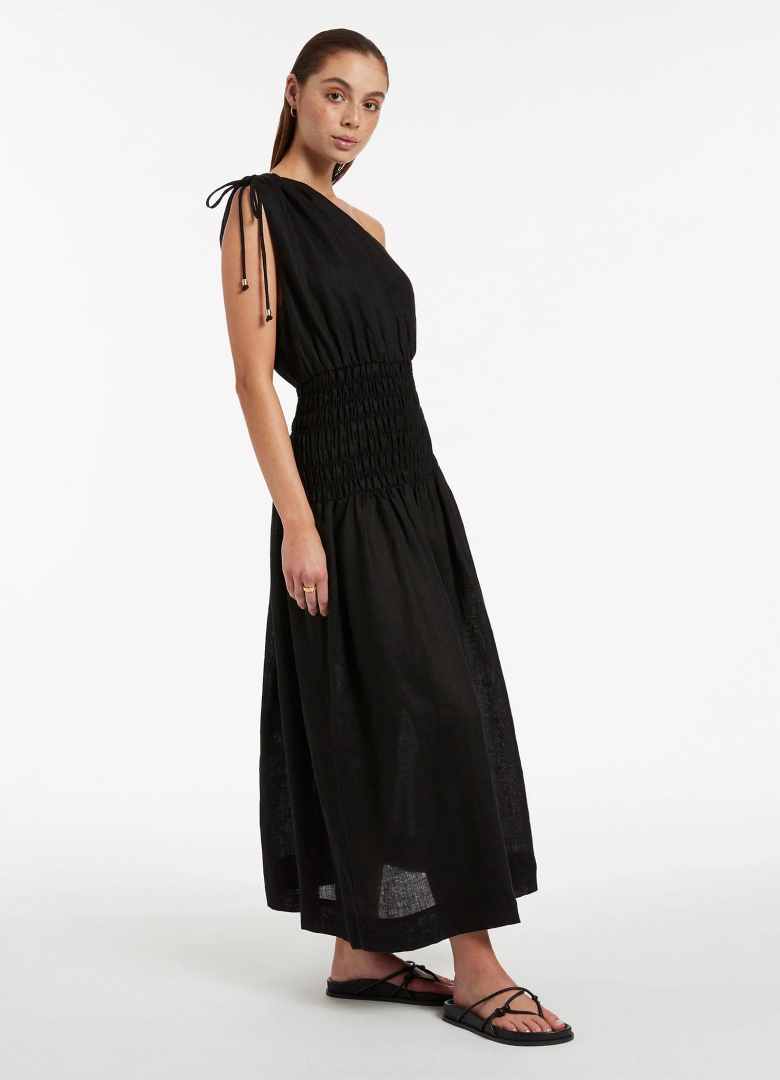Jetset Shirred Dress - Black - Image 3