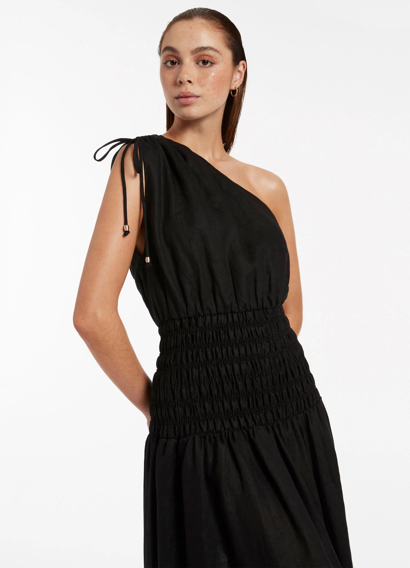 Jetset Shirred Dress - Black - Image 5