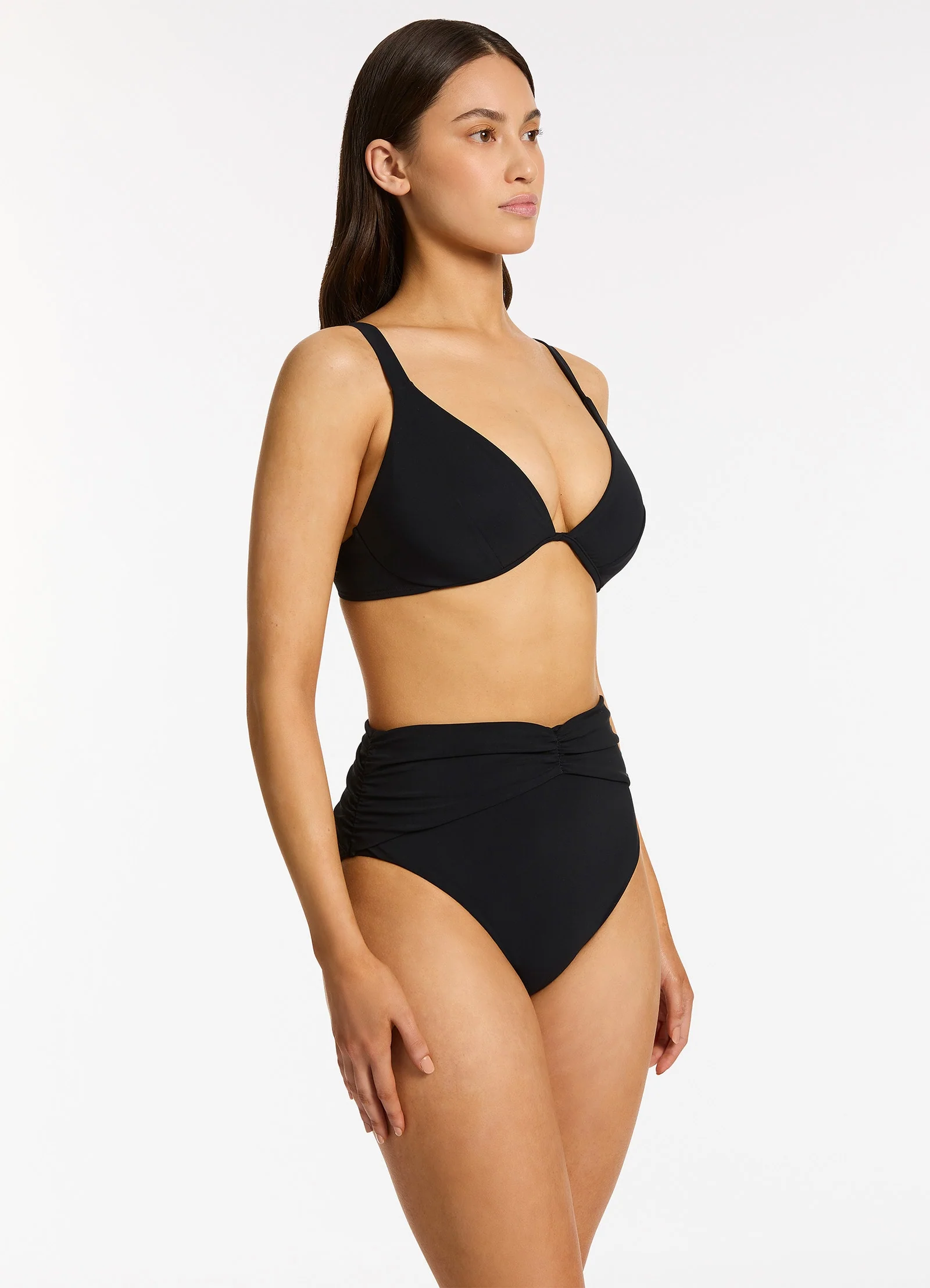 Jetset Underwire Triangle Bikini Top - Black - Image 3