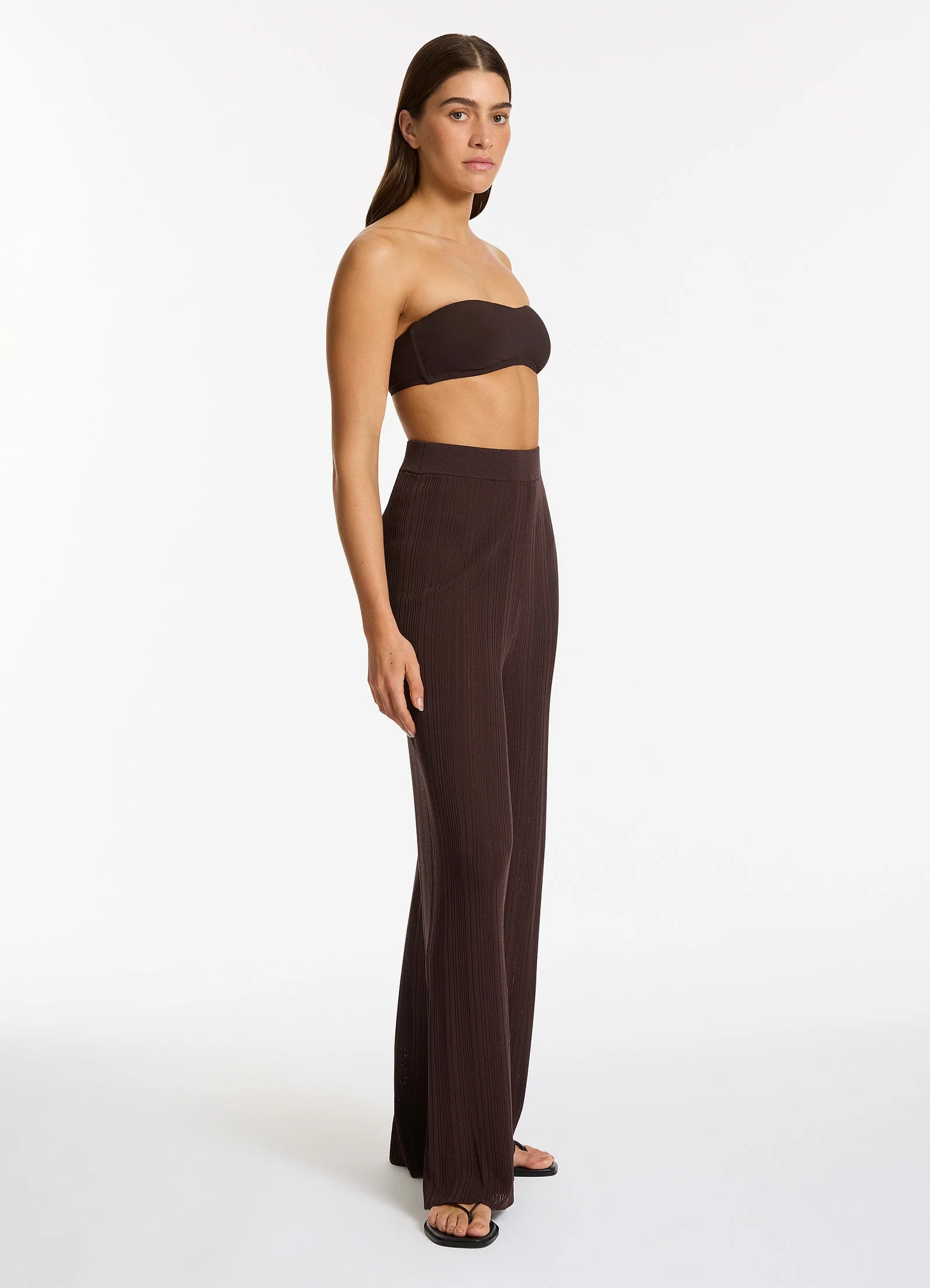 Jetset Wide Leg Pant - Chocolate - Image 3