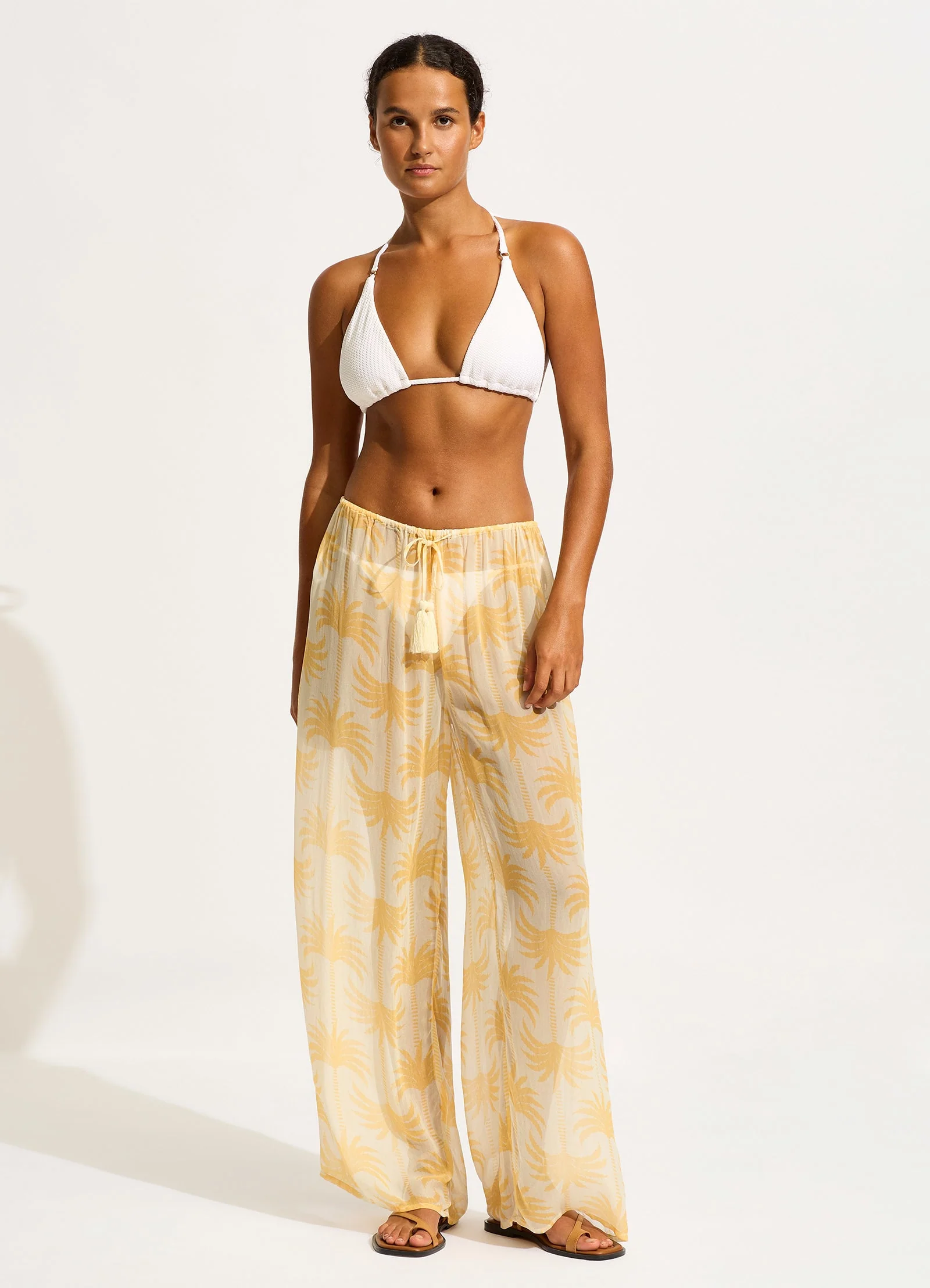 Kasbah Drawstring Waist Pant - Ecru - Image 2