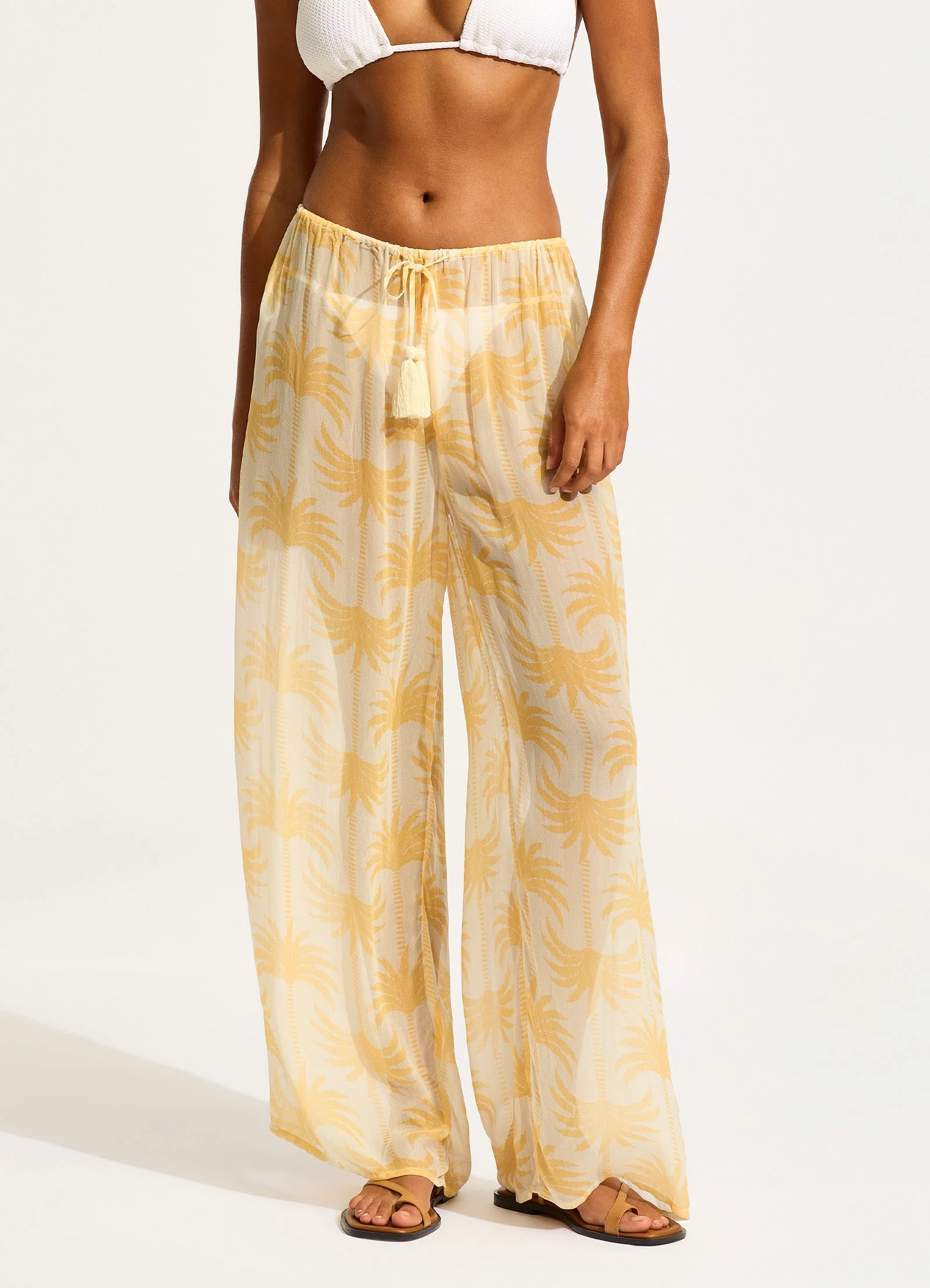 Kasbah Drawstring Waist Pant - Ecru - Image 3