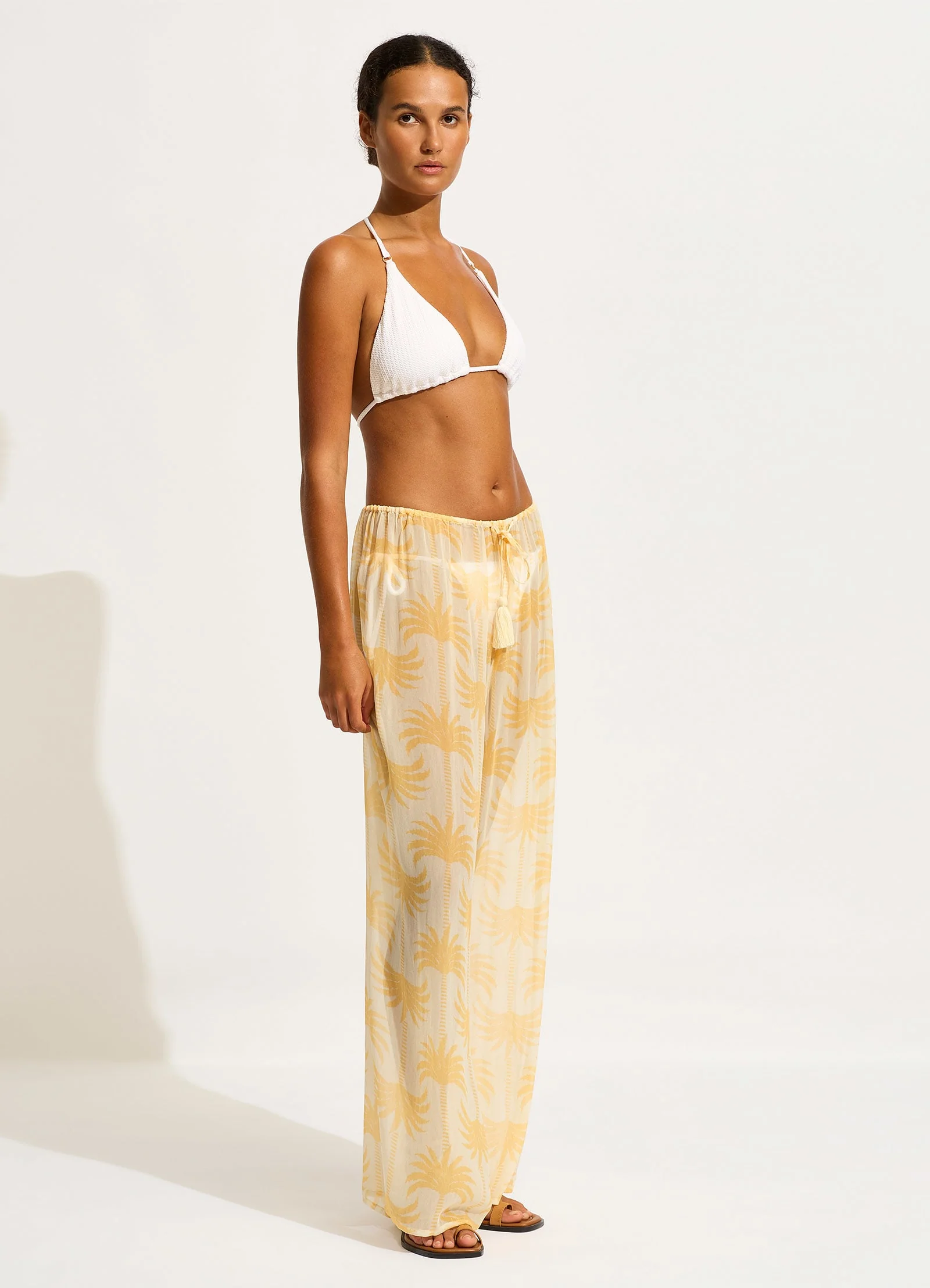 Kasbah Drawstring Waist Pant - Ecru - Image 4