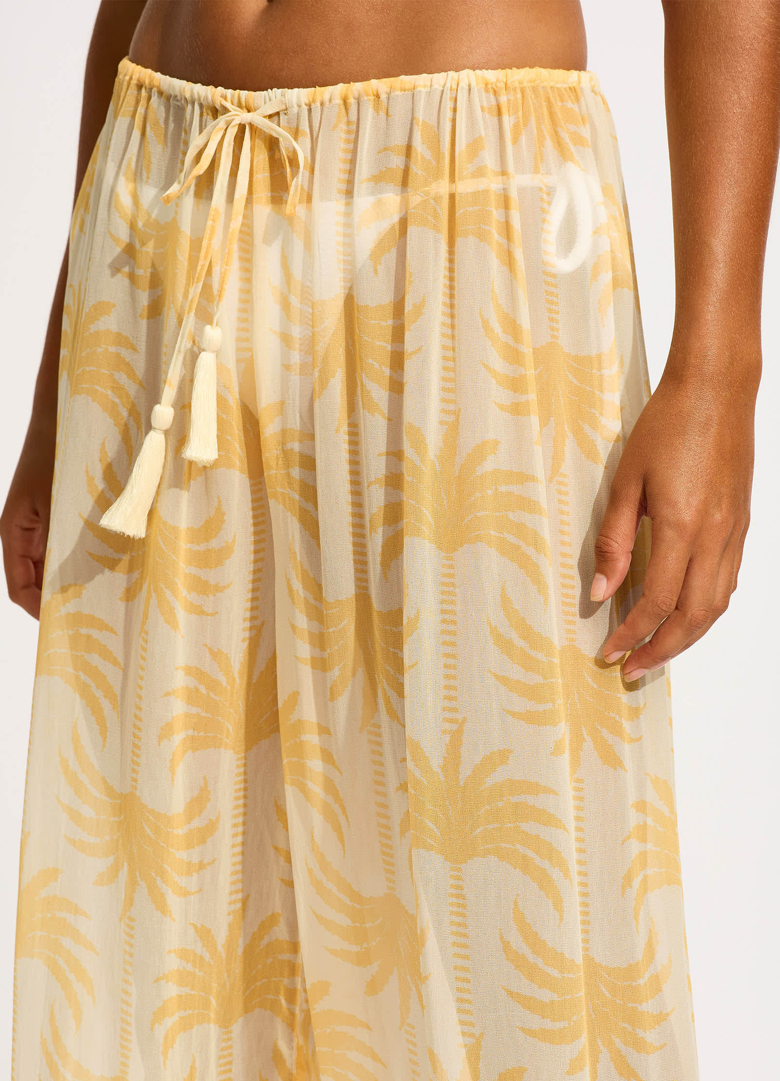 Kasbah Drawstring Waist Pant - Ecru - Image 6