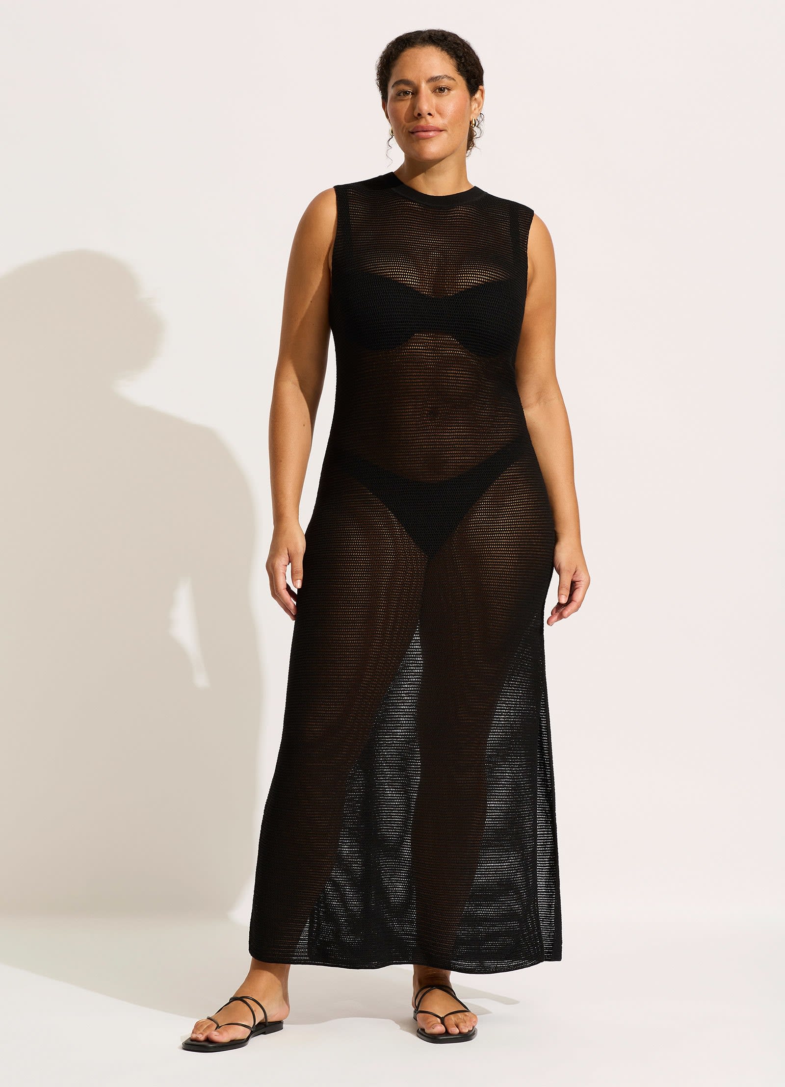 Kasbah Maxi Knit Dress - Black - Image 5