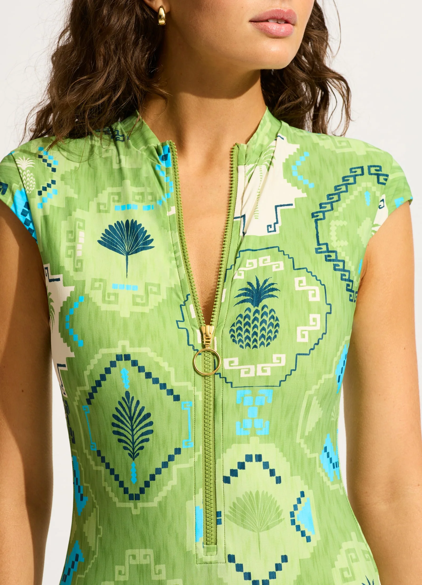 Kasbah Zip Front One Piece - Sage - Image 3